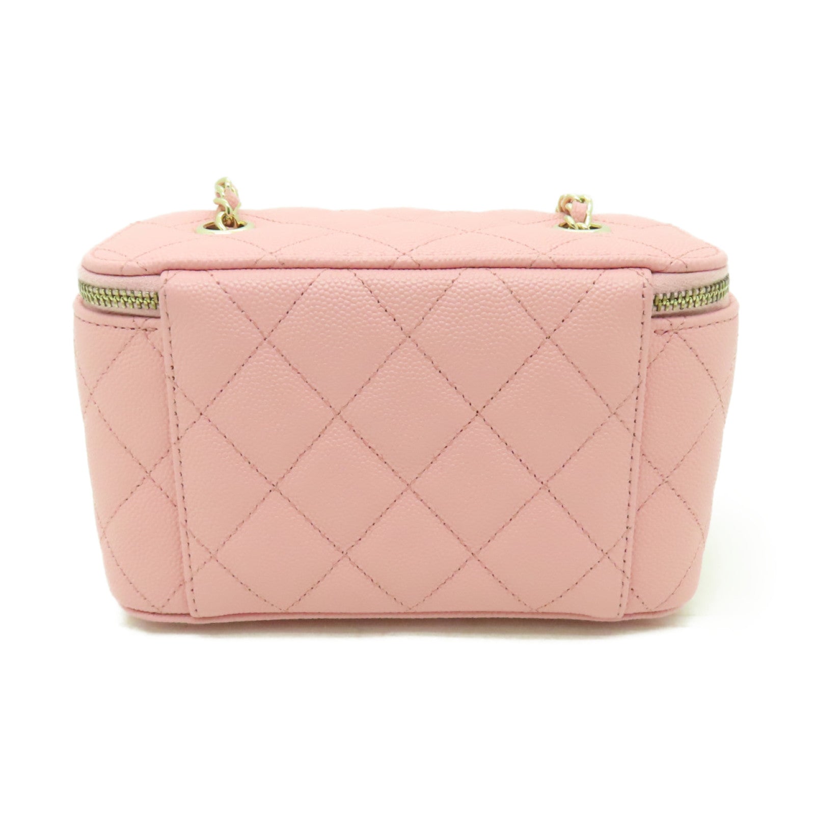 CHANEL 【激減優惠】菱格Caviar皮革Chain Shoulder Bag金扣鏈帶肩背袋粉紅色