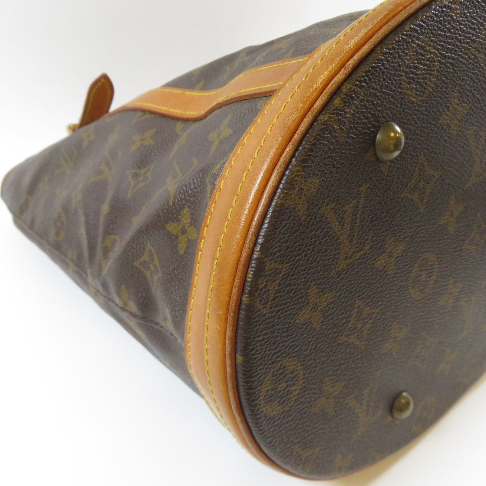 LOUIS VUITTON Monogram Bucket GM金扣手挽袋啡色