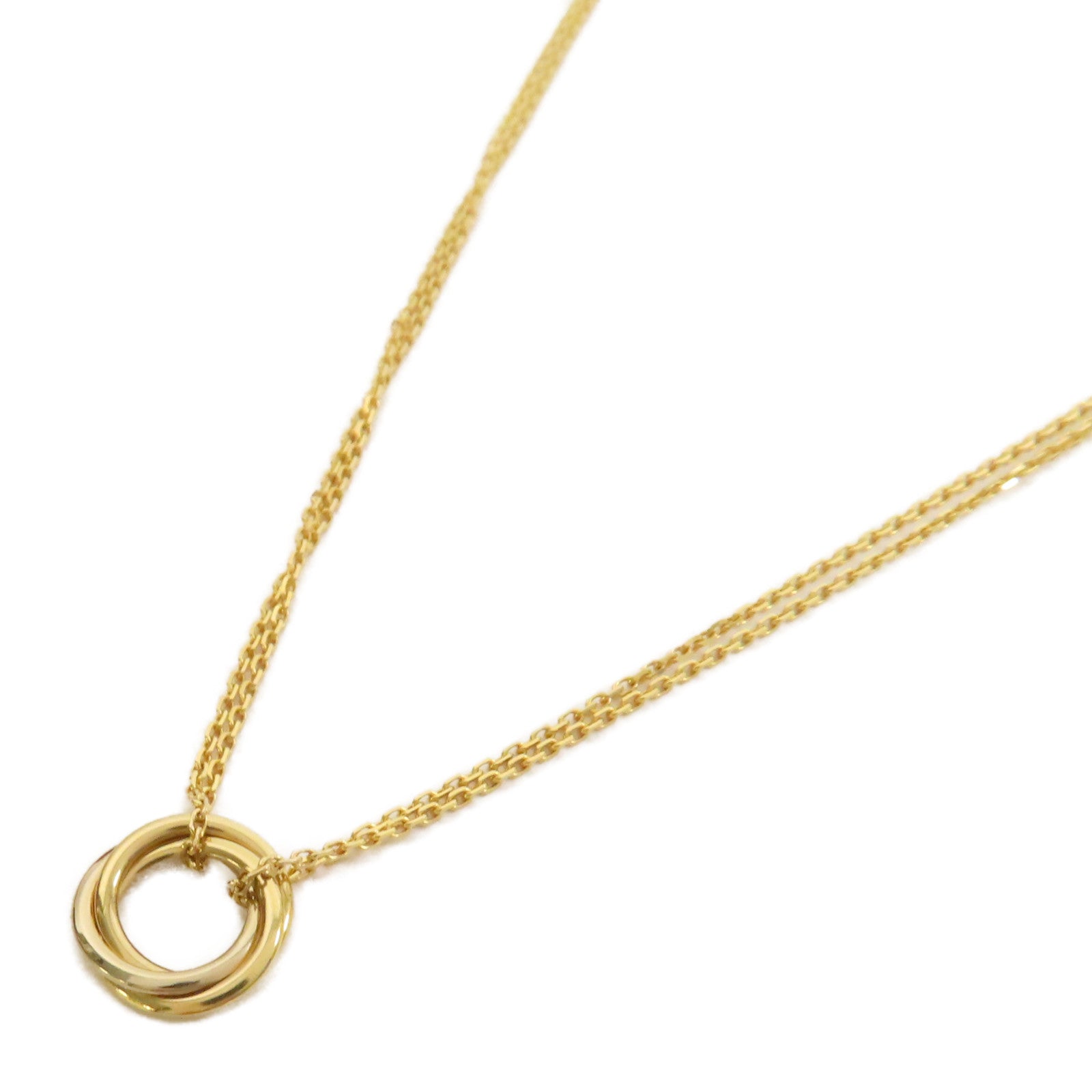 CARTIER 18K黃金Mini Trinity Necklace項鍊金色