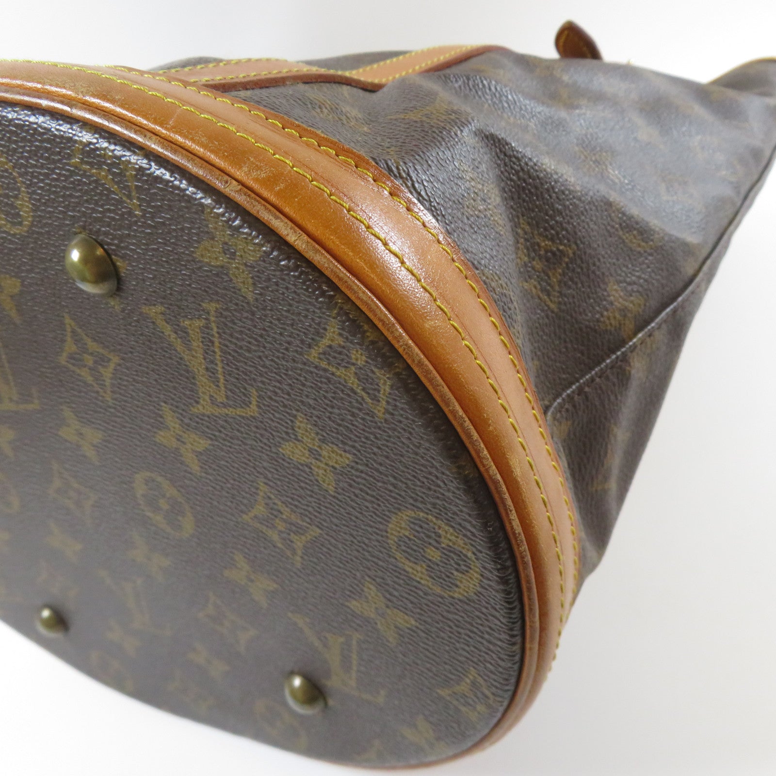 LOUIS VUITTON Monogram Bucket GM金扣手挽袋啡色