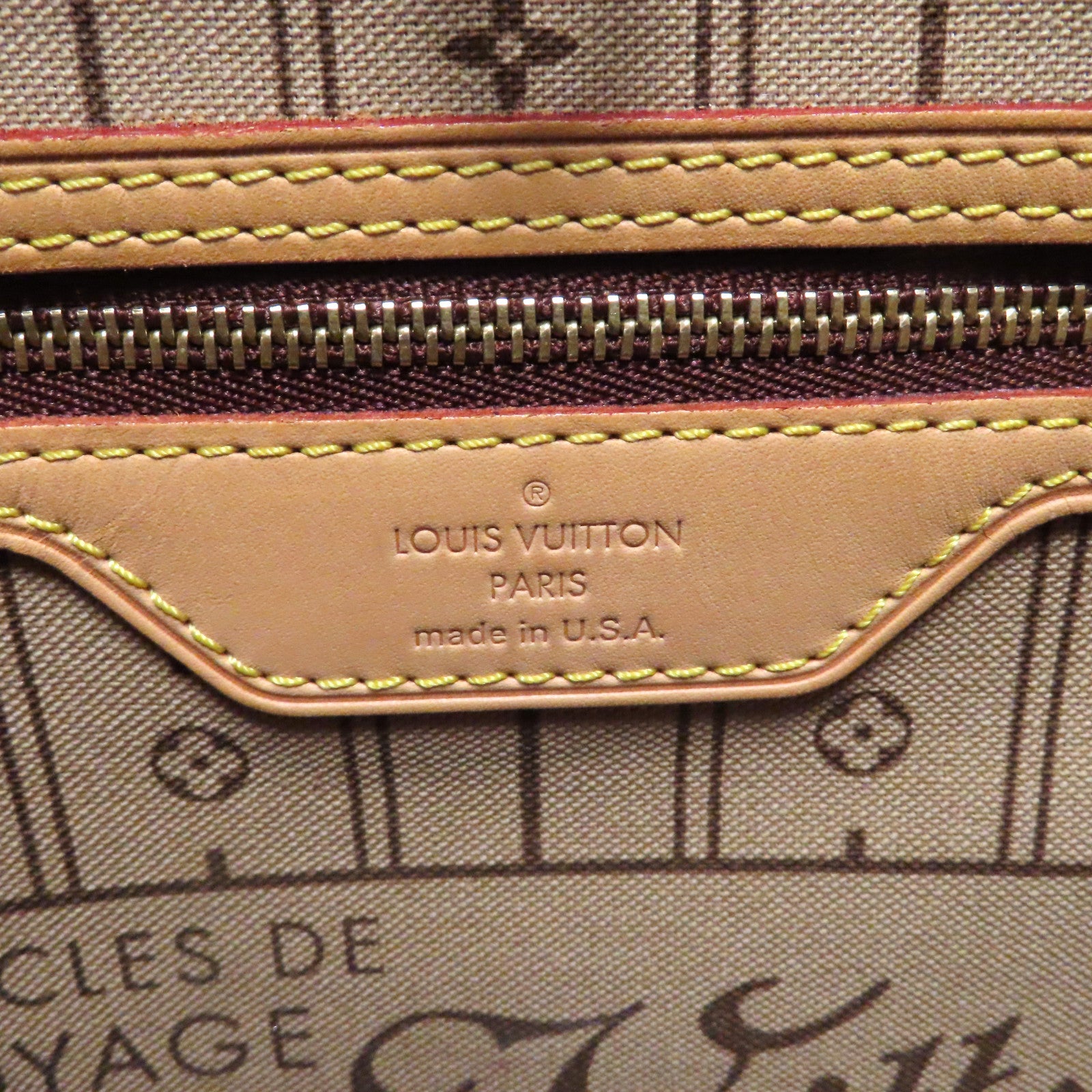 LOUIS VUITTON Monogram Neverfull MM金扣手挽袋啡色