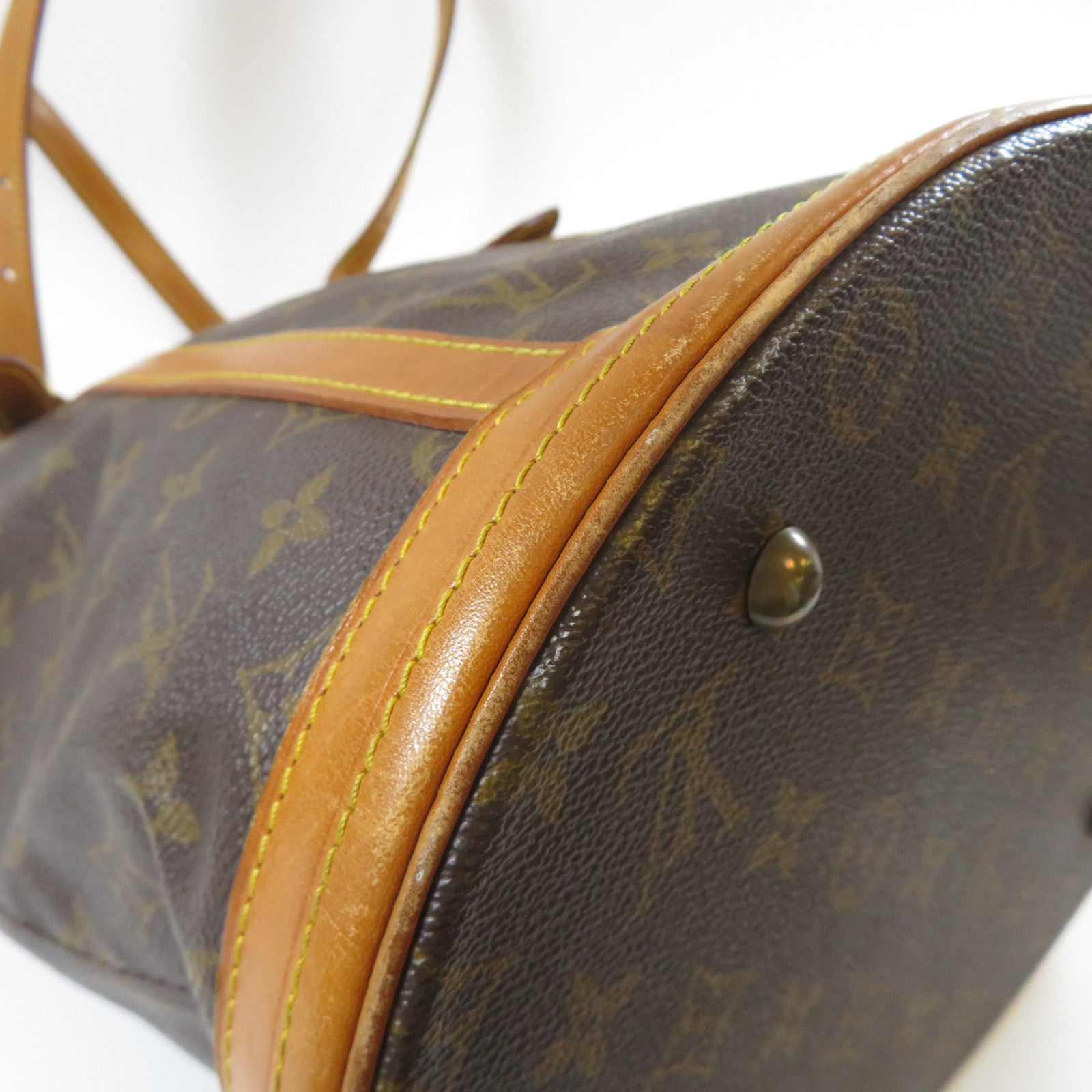 LOUIS VUITTON Monogram Bucket GM金扣手挽袋啡色