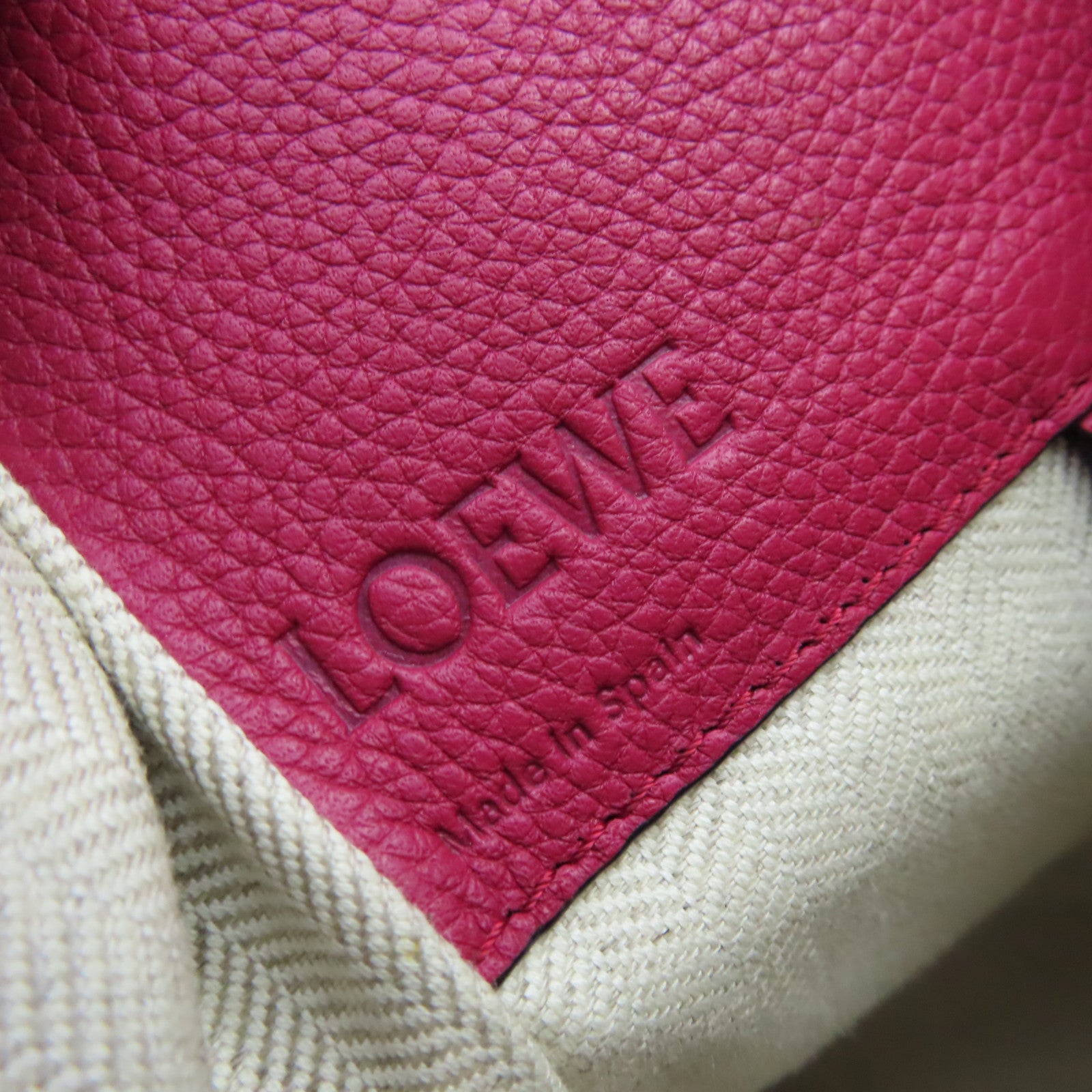 LOEWE 【激減優惠】牛皮皮革Hammock Large 2Way Shoulder Bag銀扣手挽肩背兩用袋酒紅色