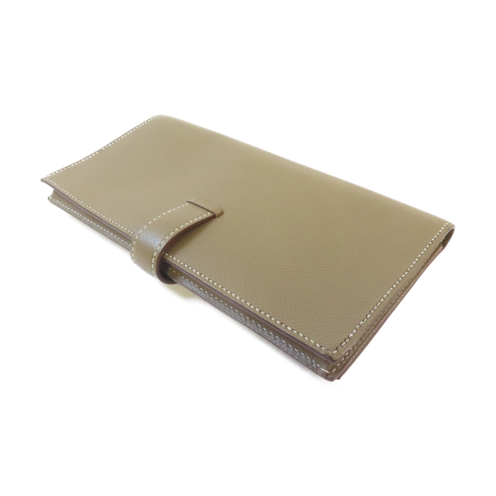 HERMES Epsom皮革Bearn Long Wallet銀扣長錢包啡色
