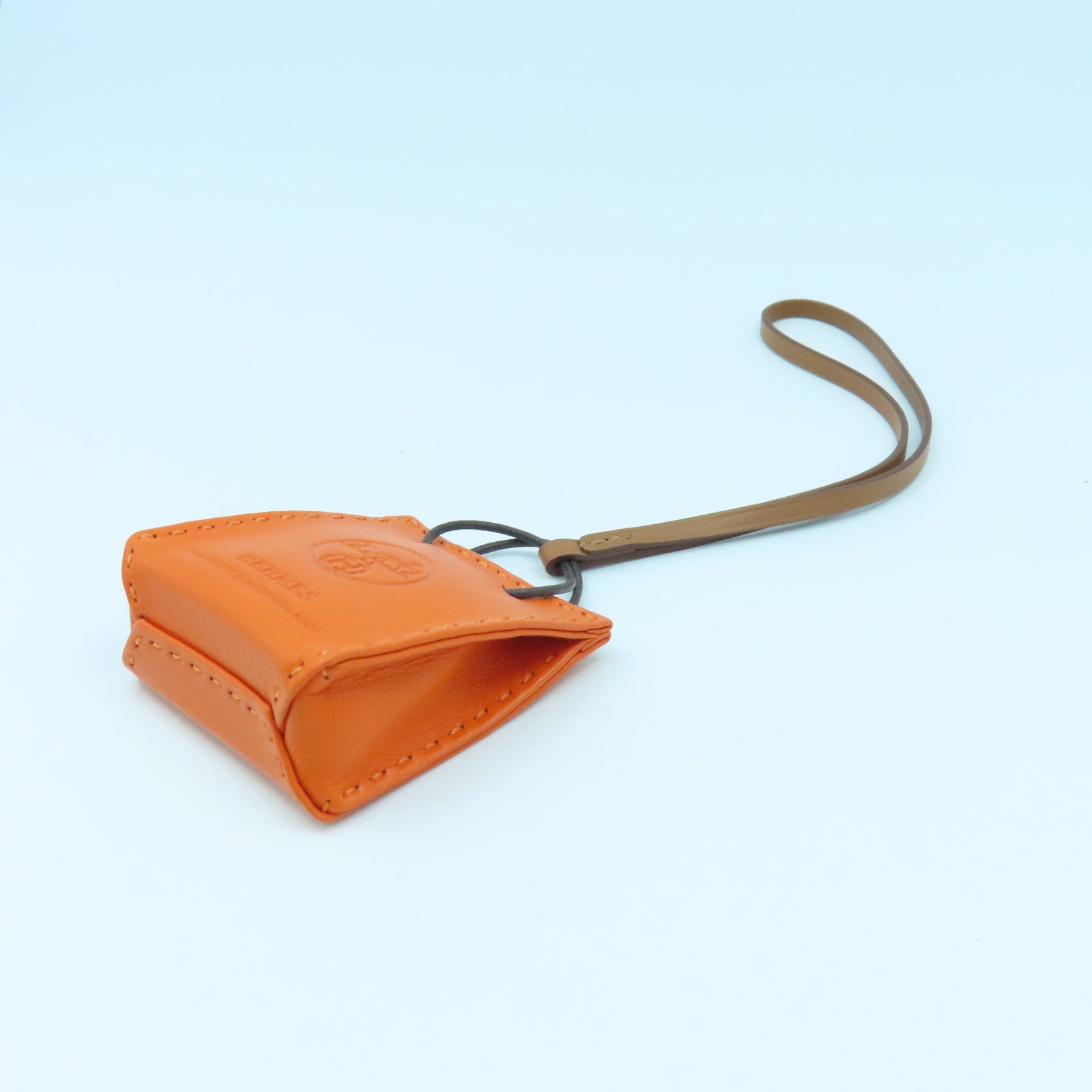 HERMES 【激減優惠】Milo皮革/Swift皮革Orange Bag Charm掛飾橙色