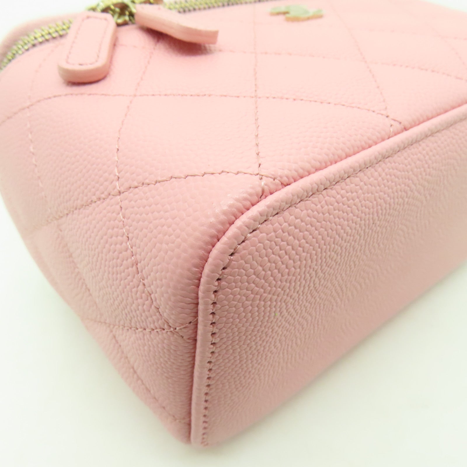 CHANEL 【激減優惠】菱格Caviar皮革Chain Shoulder Bag金扣鏈帶肩背袋粉紅色