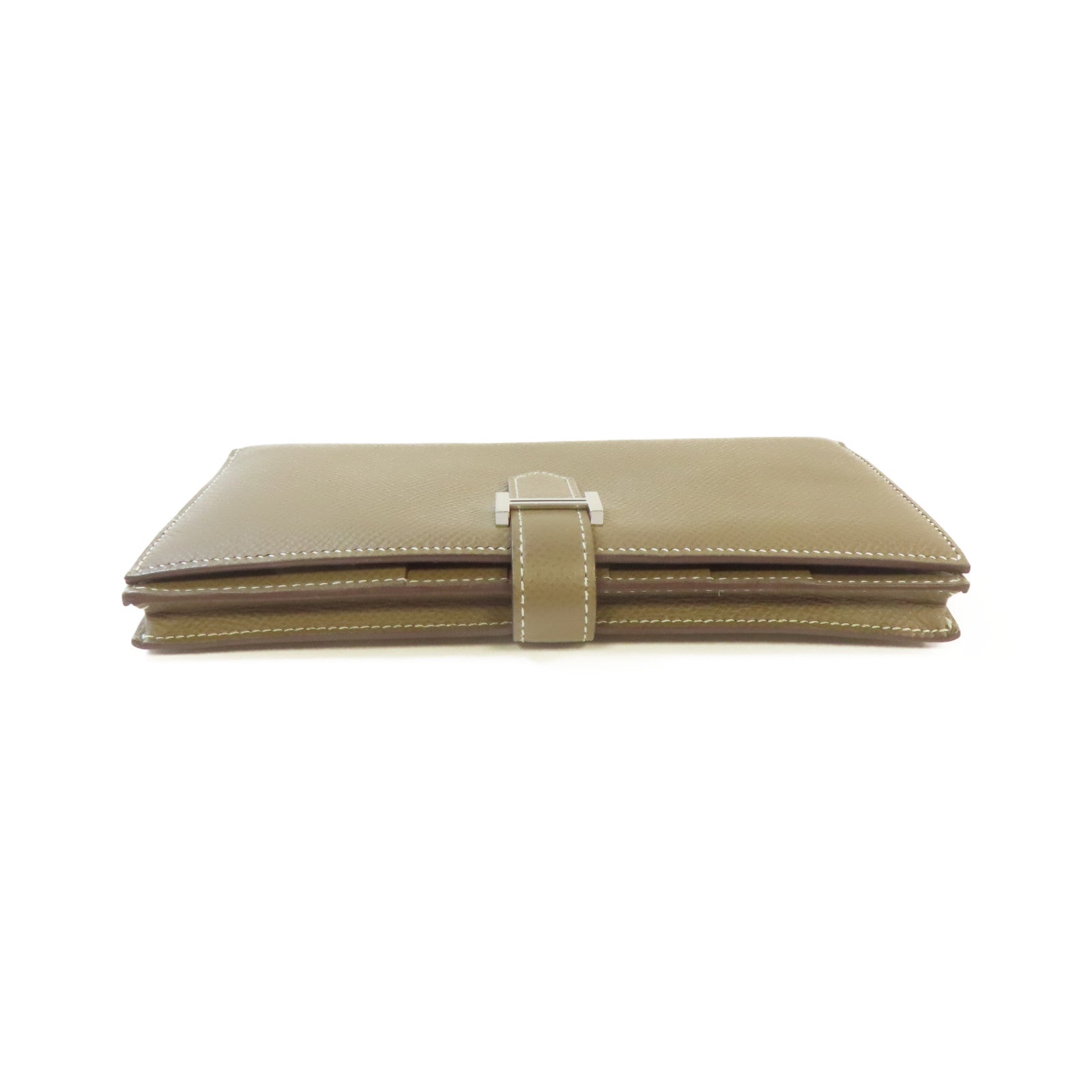 HERMES Epsom皮革Bearn Long Wallet銀扣長錢包啡色
