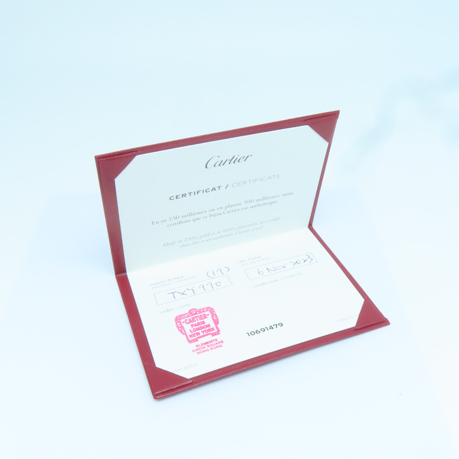 CARTIER 18K玫瑰金4 Diamonds Love Blaceret鑽石手鐲Cartier#19