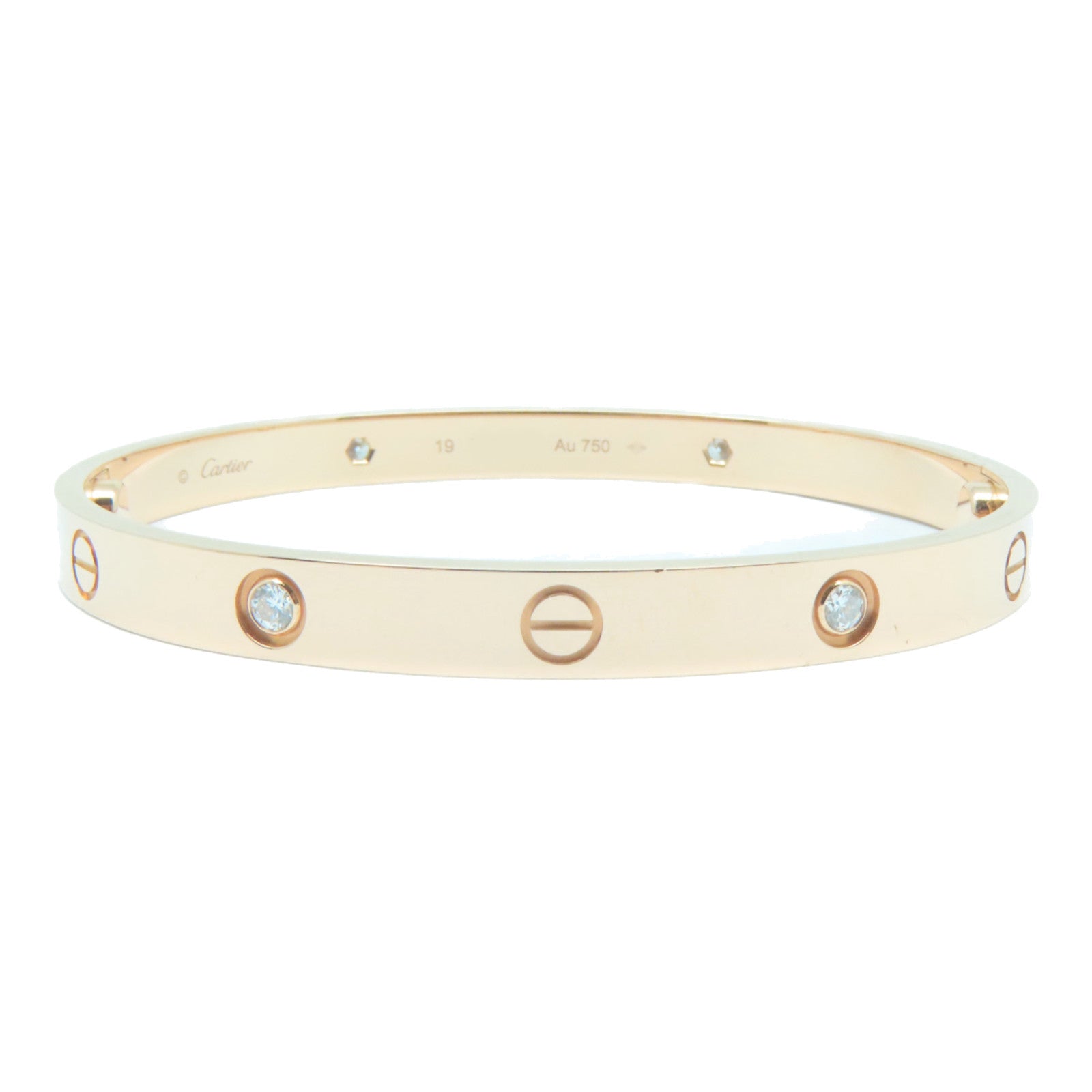 CARTIER 18K玫瑰金4 Diamonds Love Blaceret鑽石手鐲Cartier#19
