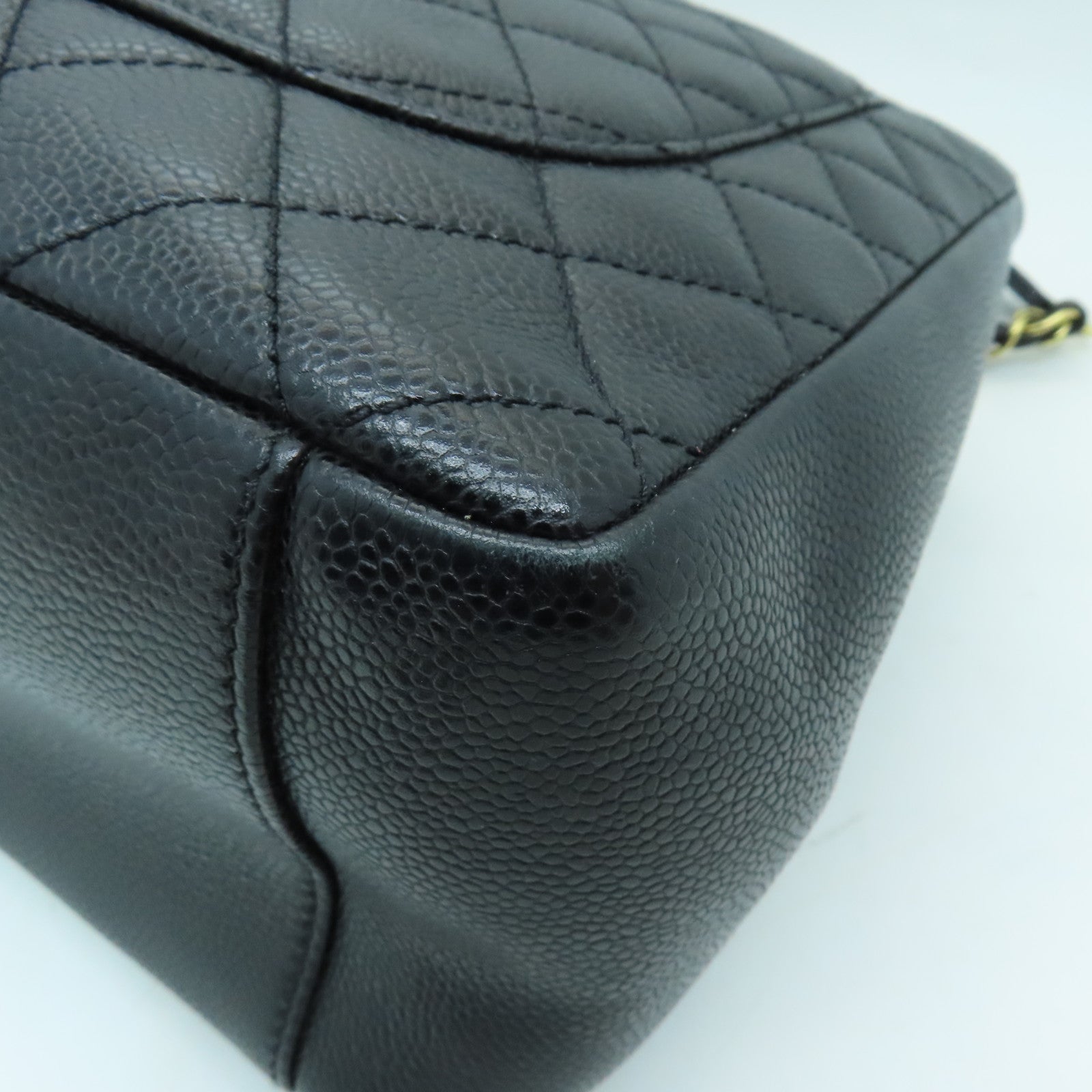 CHANEL 菱格Caviar皮革GST金扣手挽袋黑色