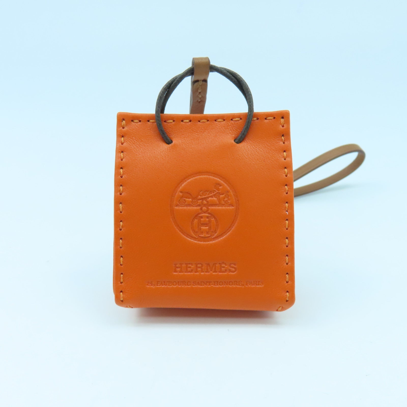 HERMES 【激減優惠】Milo皮革/Swift皮革Orange Bag Charm掛飾橙色