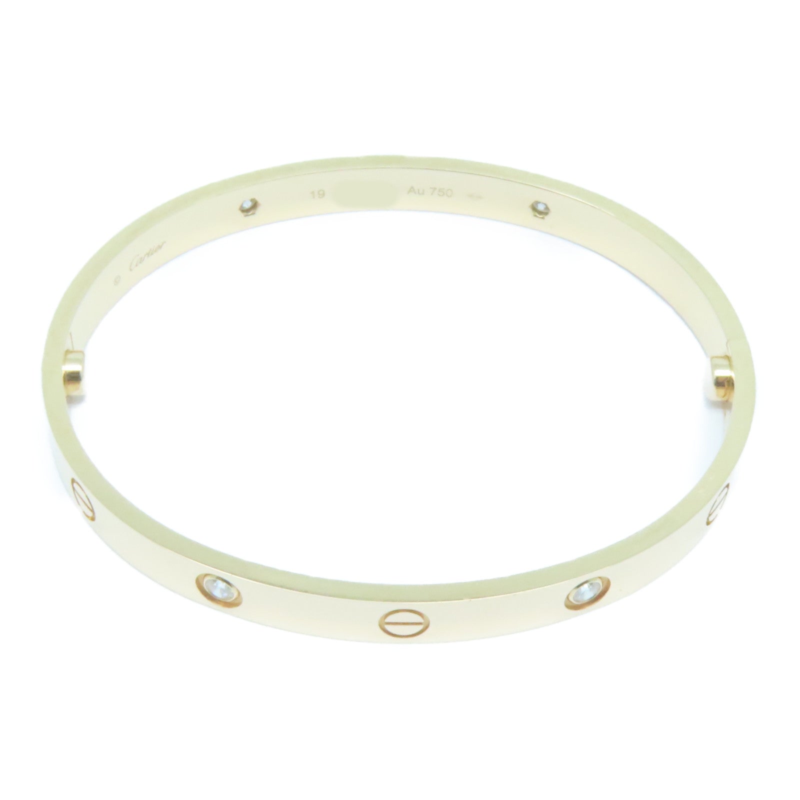 CARTIER 18K玫瑰金4 Diamonds Love Blaceret鑽石手鐲Cartier#19