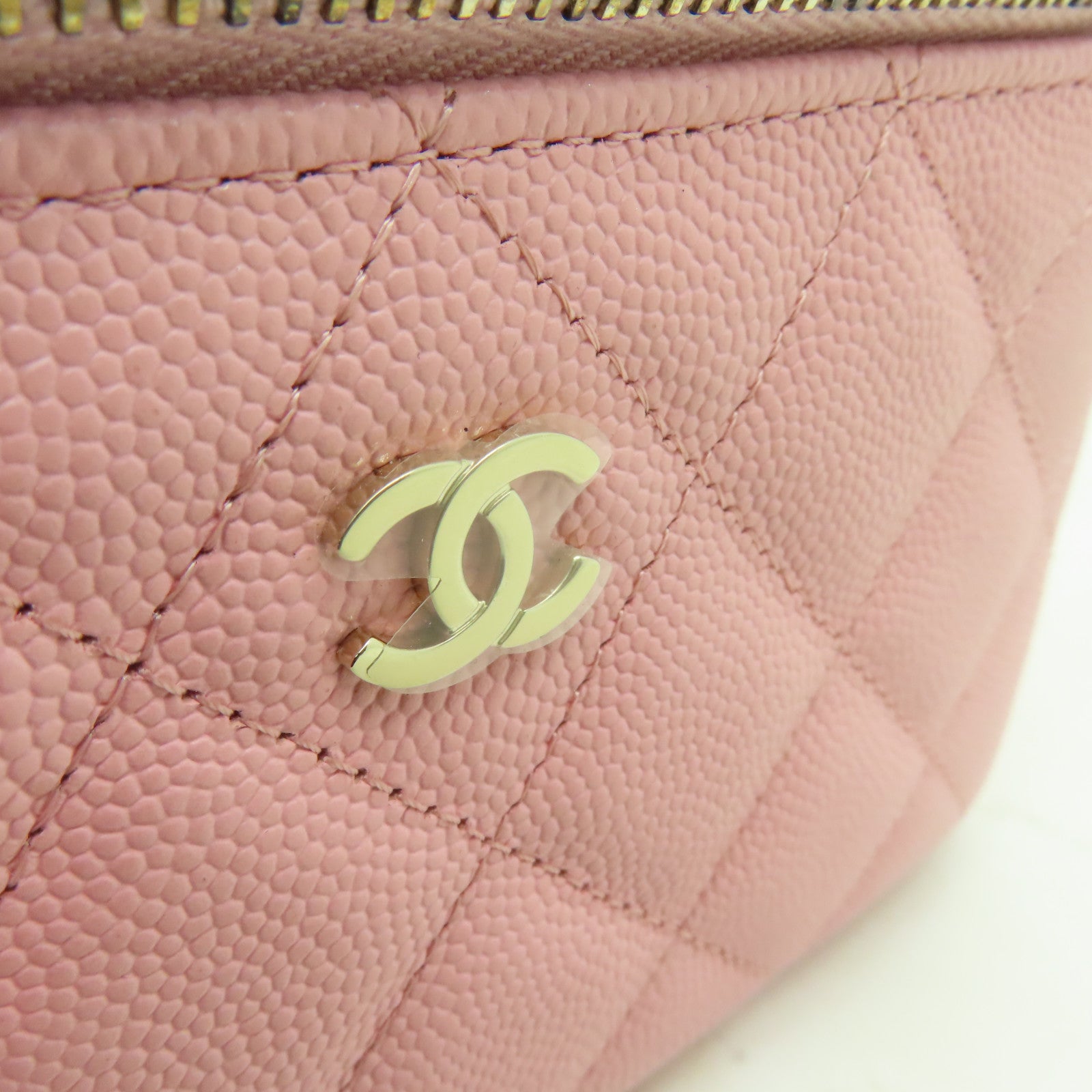 CHANEL 【激減優惠】菱格Caviar皮革Chain Shoulder Bag金扣鏈帶肩背袋粉紅色