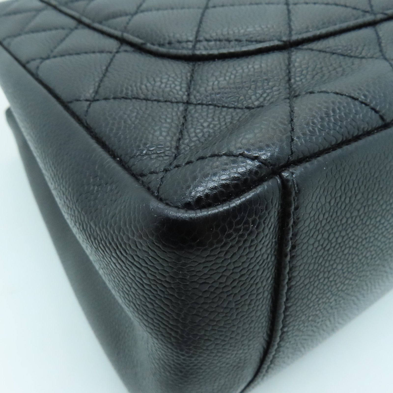 CHANEL 菱格Caviar皮革GST金扣手挽袋黑色