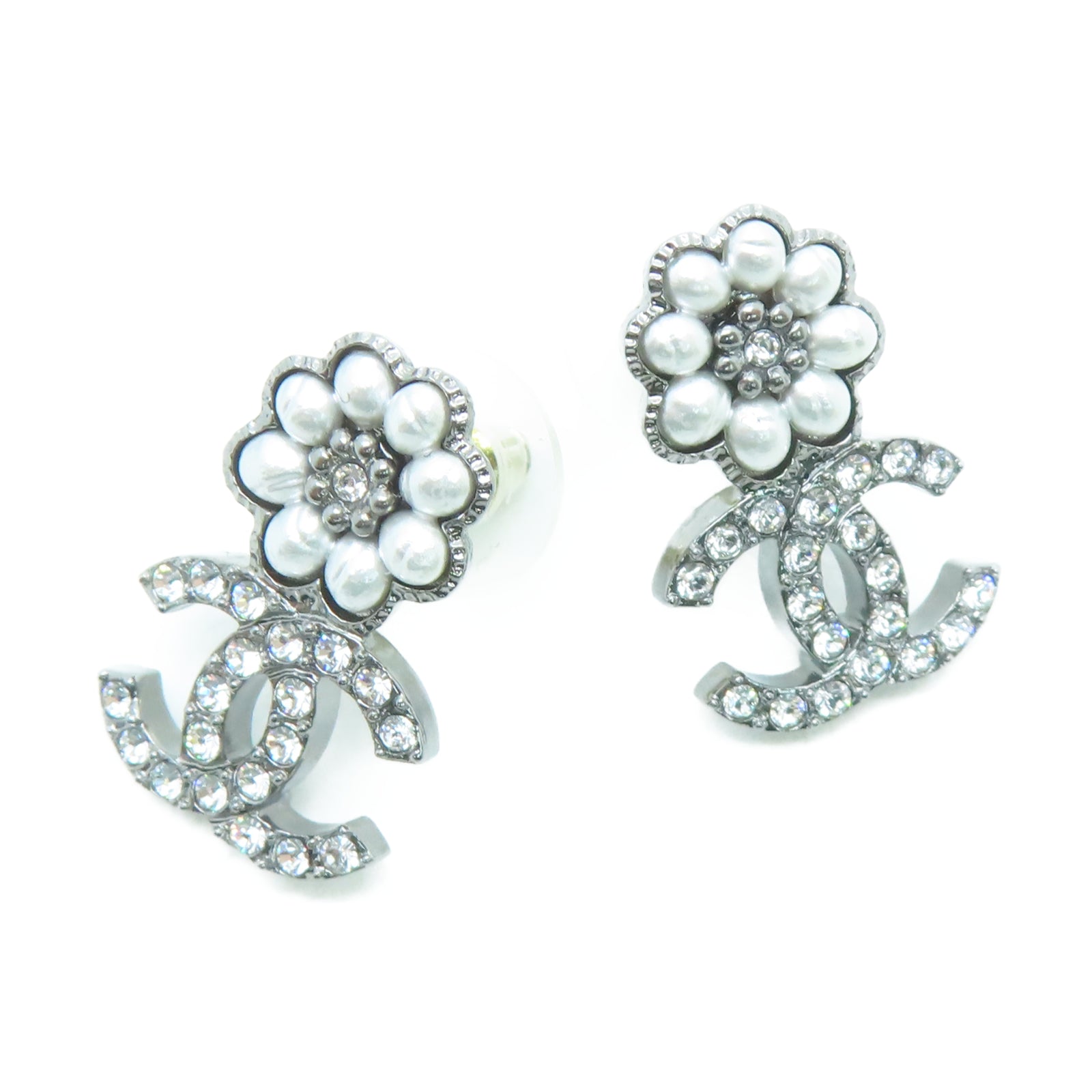 CHANEL 金属Earrings耳环银色
