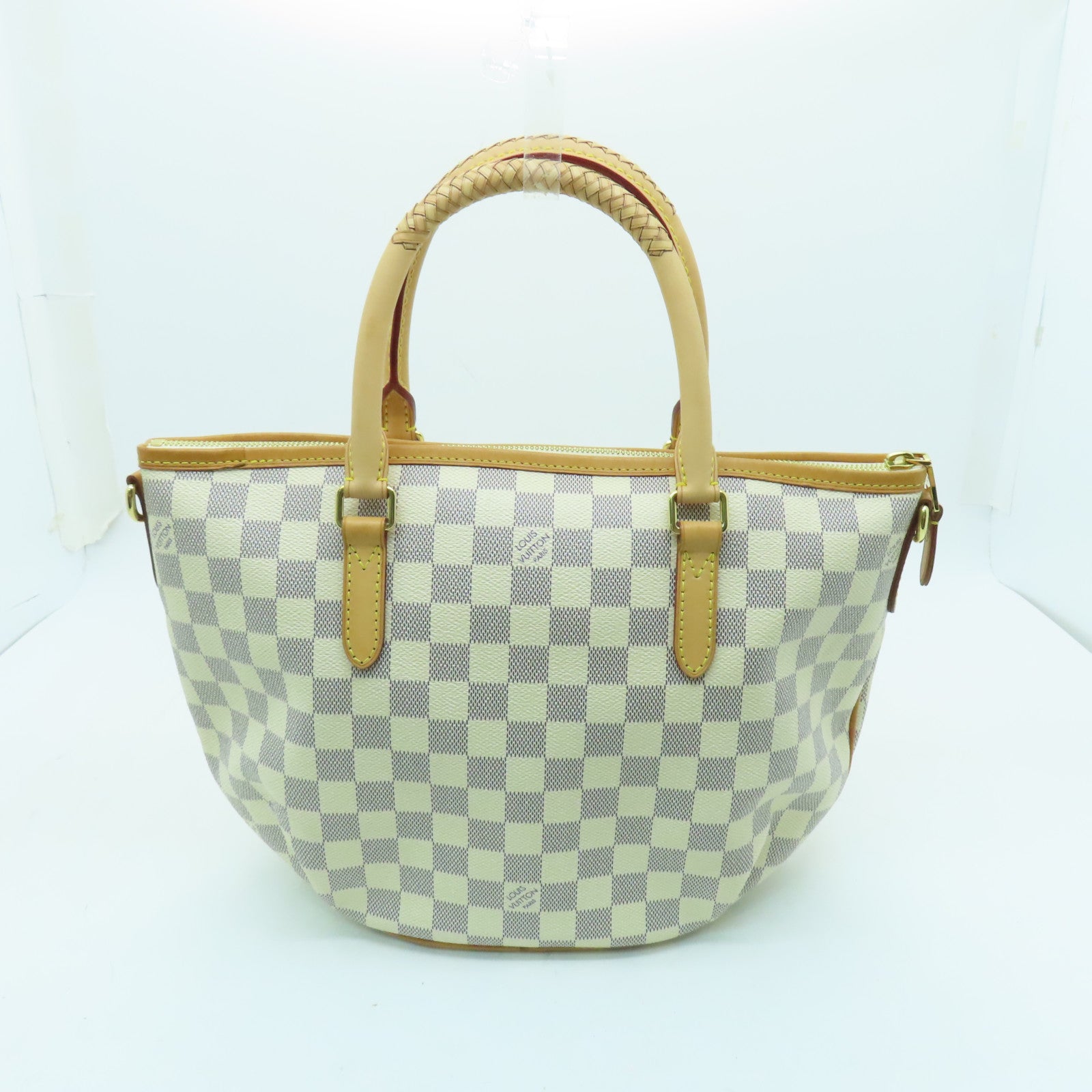 LOUIS VUITTON Damier Azur Riviera金扣手挽肩背兩用袋白色