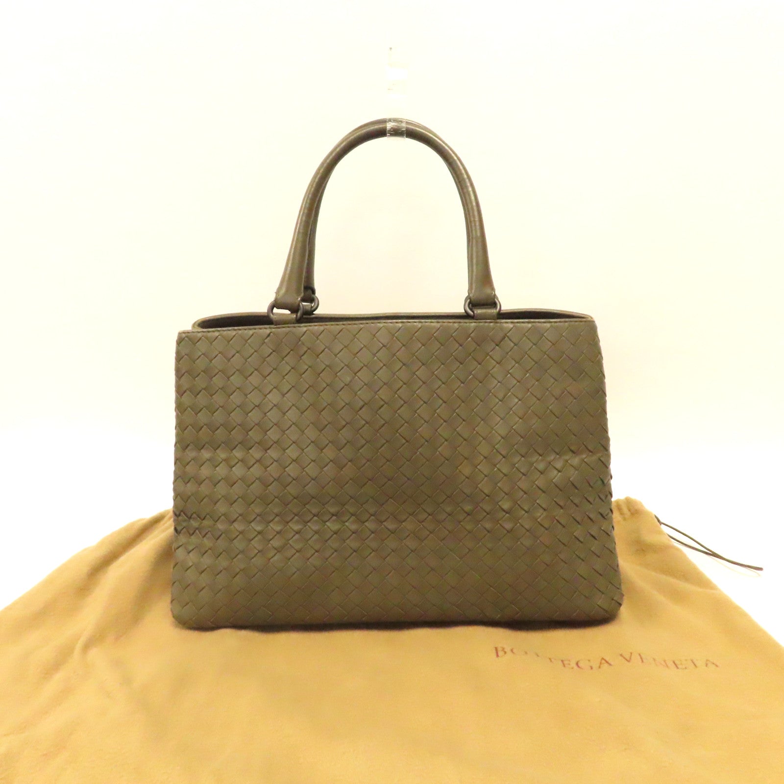 BOTTEGA VENETA 織紋羊皮皮革Shoulder Bag肩背袋綠色
