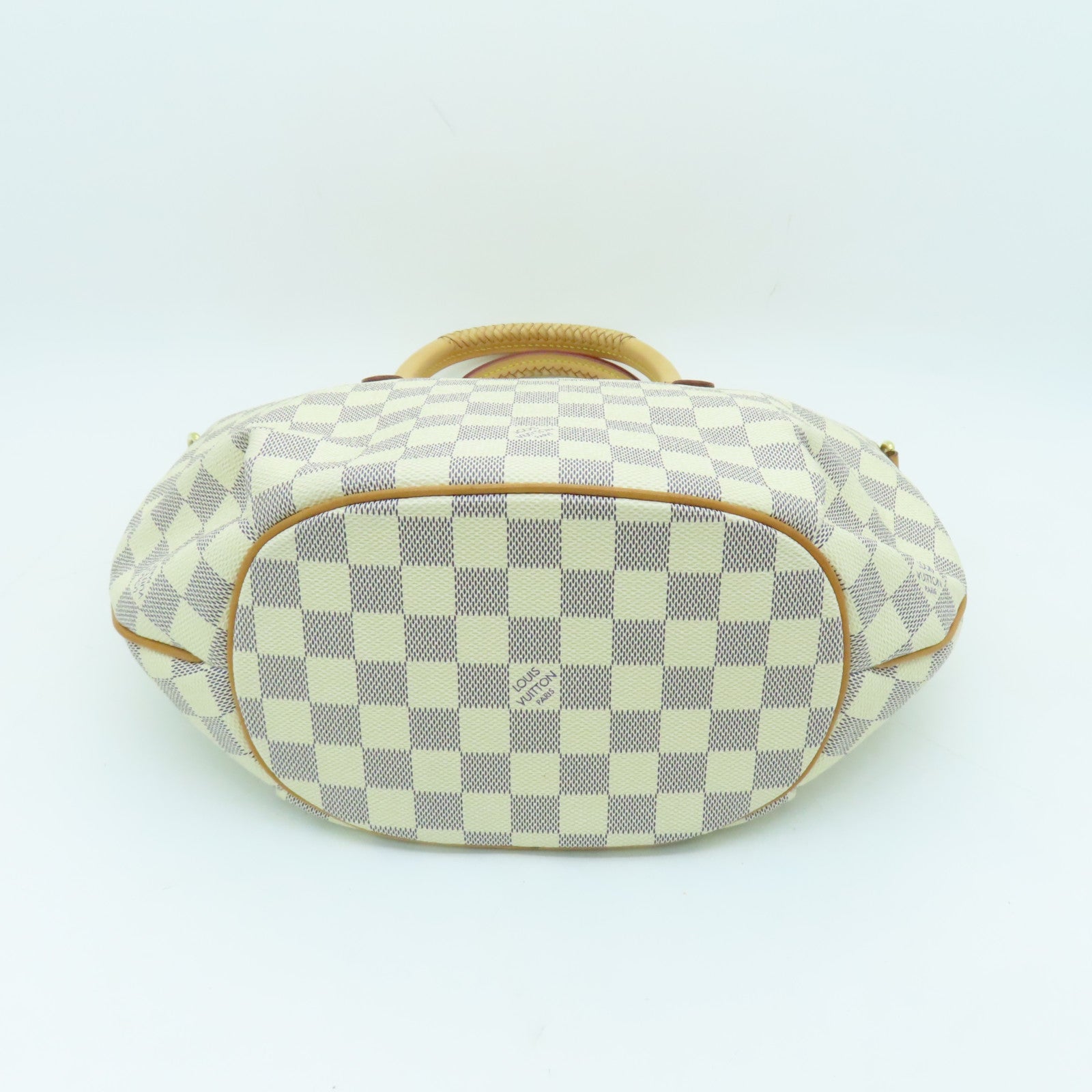 LOUIS VUITTON Damier Azur Riviera金扣手挽肩背兩用袋白色