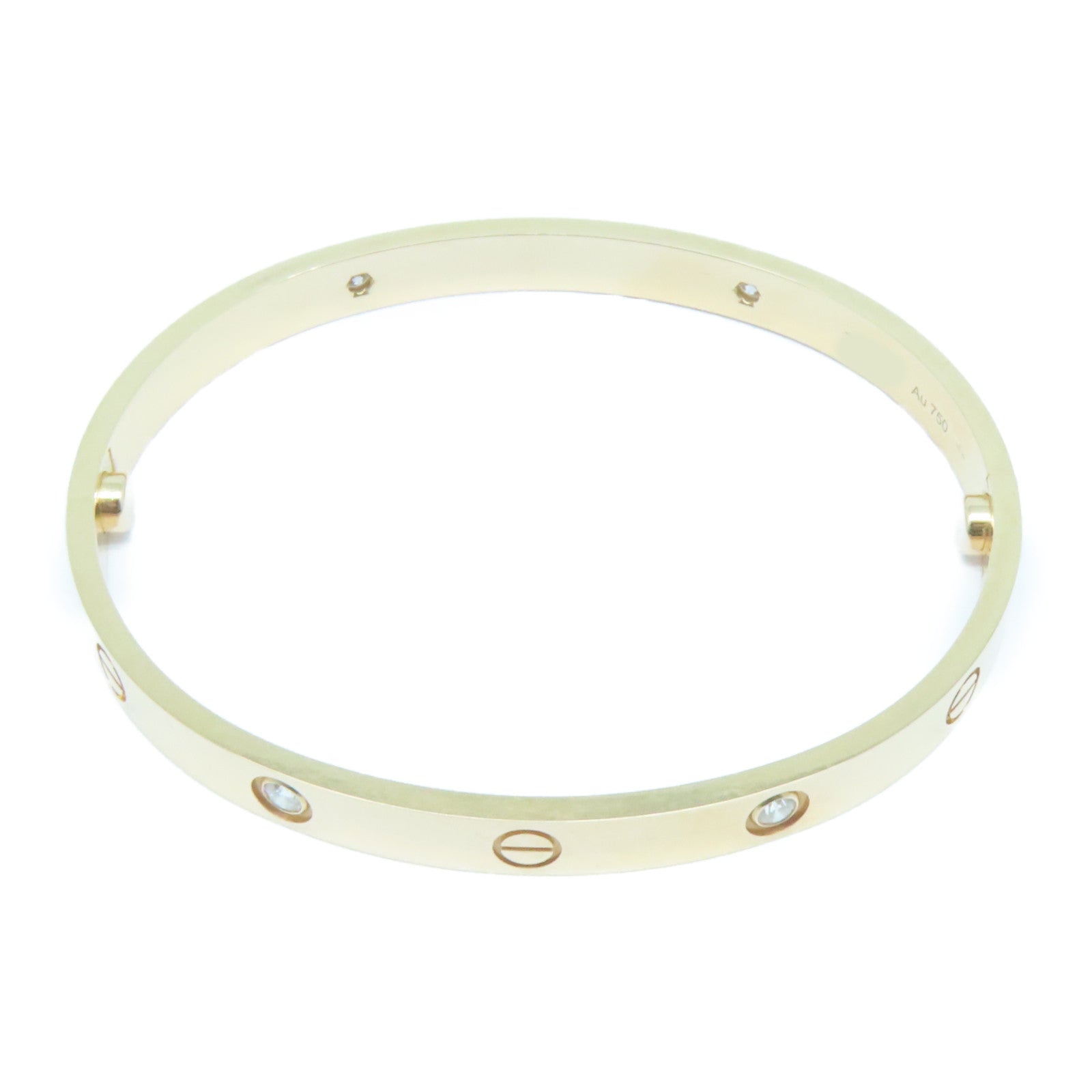 CARTIER 18K玫瑰金4 Diamonds Love Blaceret鑽石手鐲Cartier#19