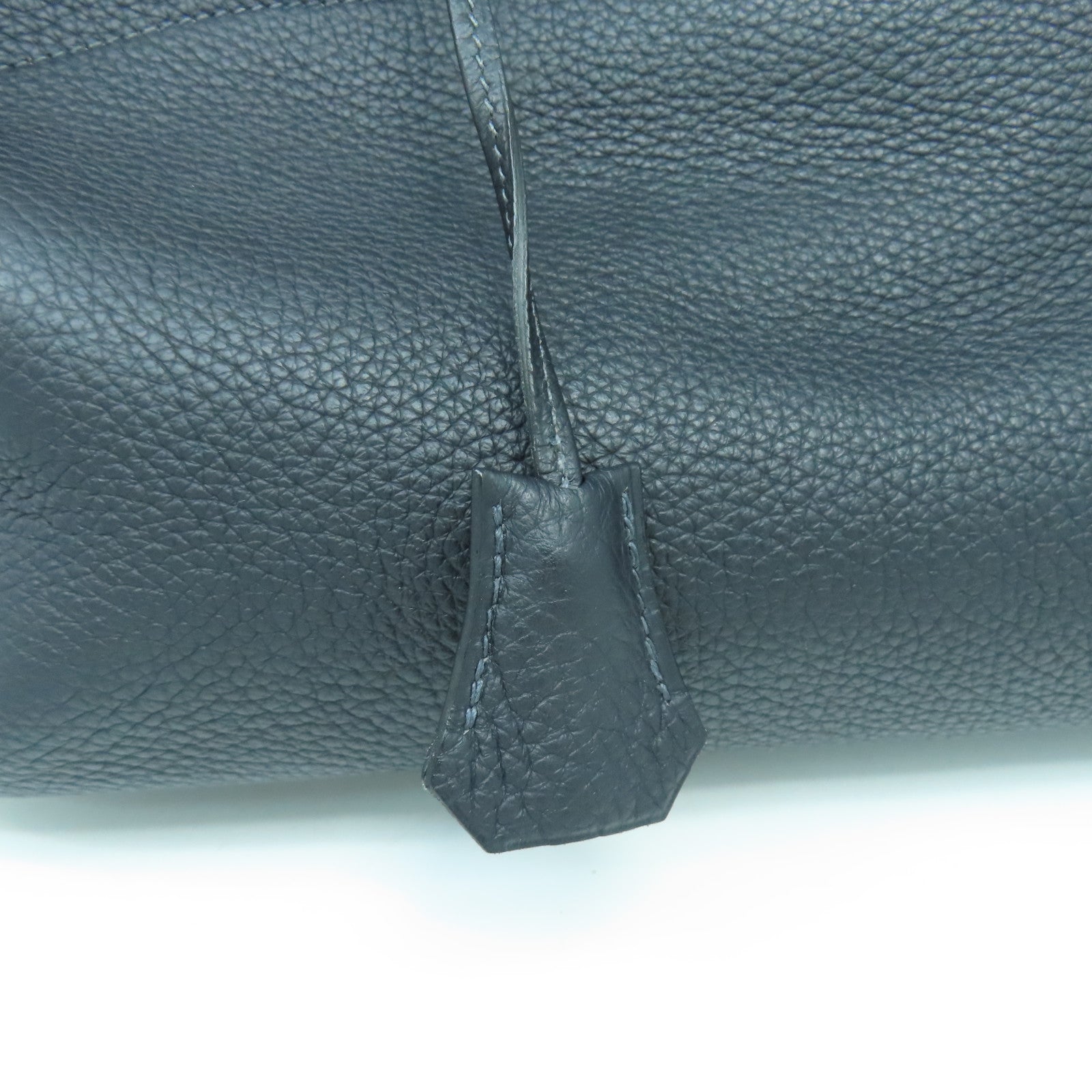 HERMES Clemence皮革Bolide 31銀扣手挽肩背兩用袋Blue indigo