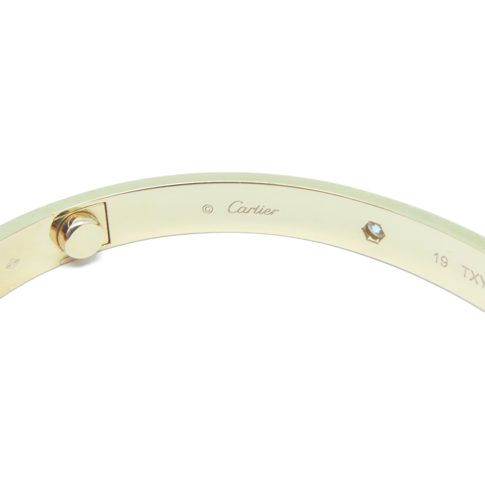 CARTIER 18K玫瑰金4 Diamonds Love Blaceret鑽石手鐲Cartier#19
