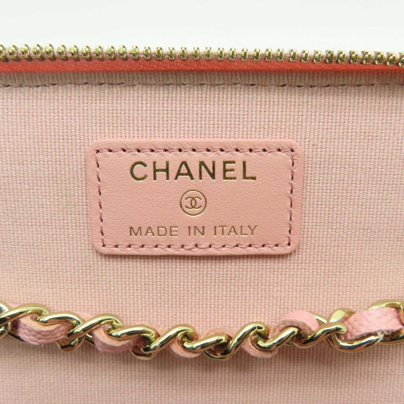 CHANEL 【激減優惠】菱格Caviar皮革Chain Shoulder Bag金扣鏈帶肩背袋粉紅色