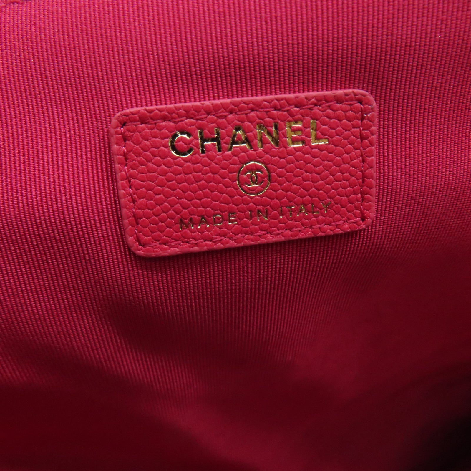 CHANEL Twill Caviar Leather Clutch Gold Buckle Clutch Red
