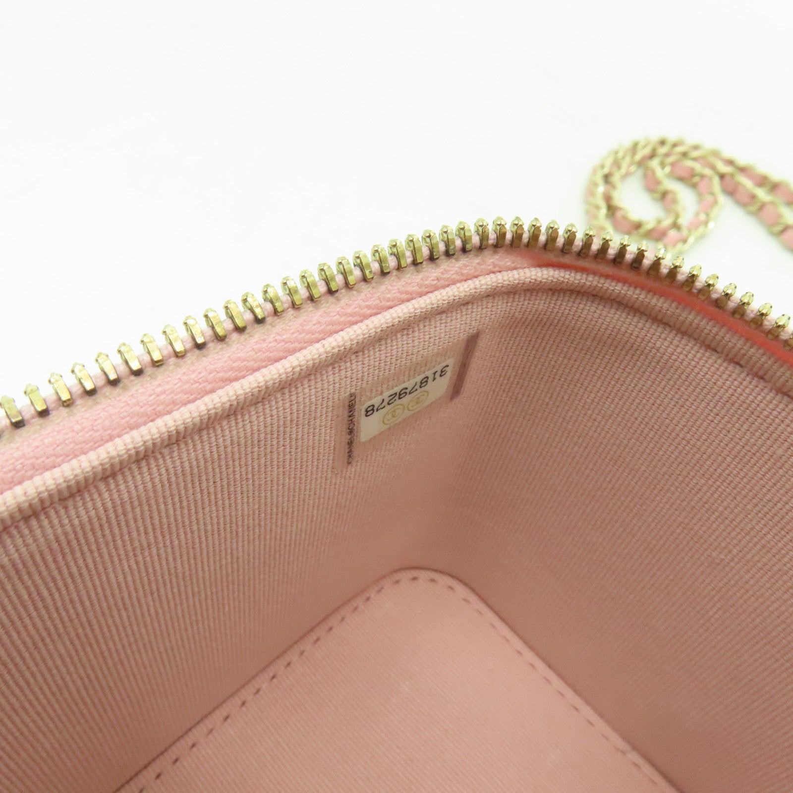 CHANEL 【激減優惠】菱格Caviar皮革Chain Shoulder Bag金扣鏈帶肩背袋粉紅色