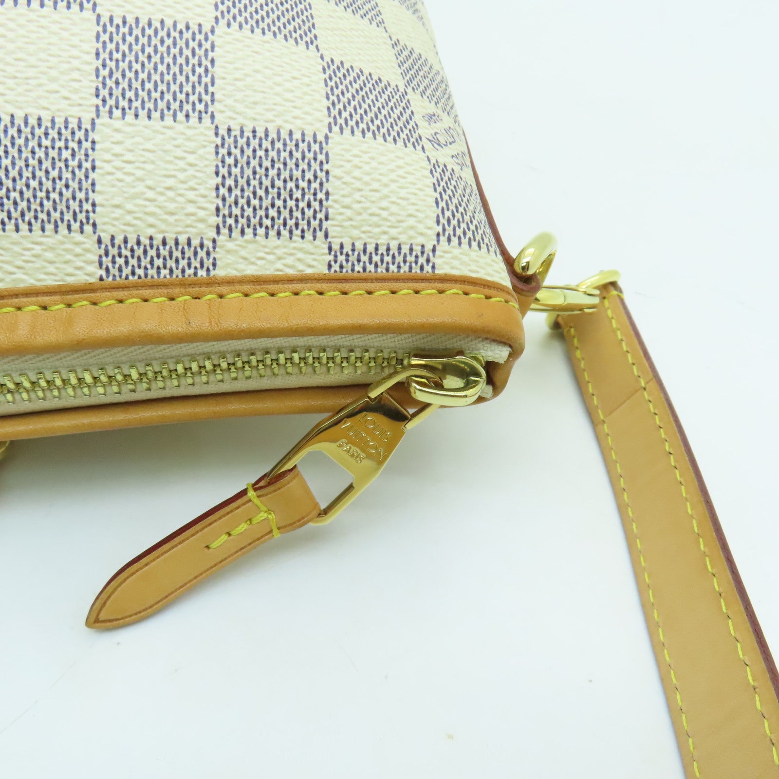 LOUIS VUITTON Damier Azur Riviera金扣手挽肩背兩用袋白色