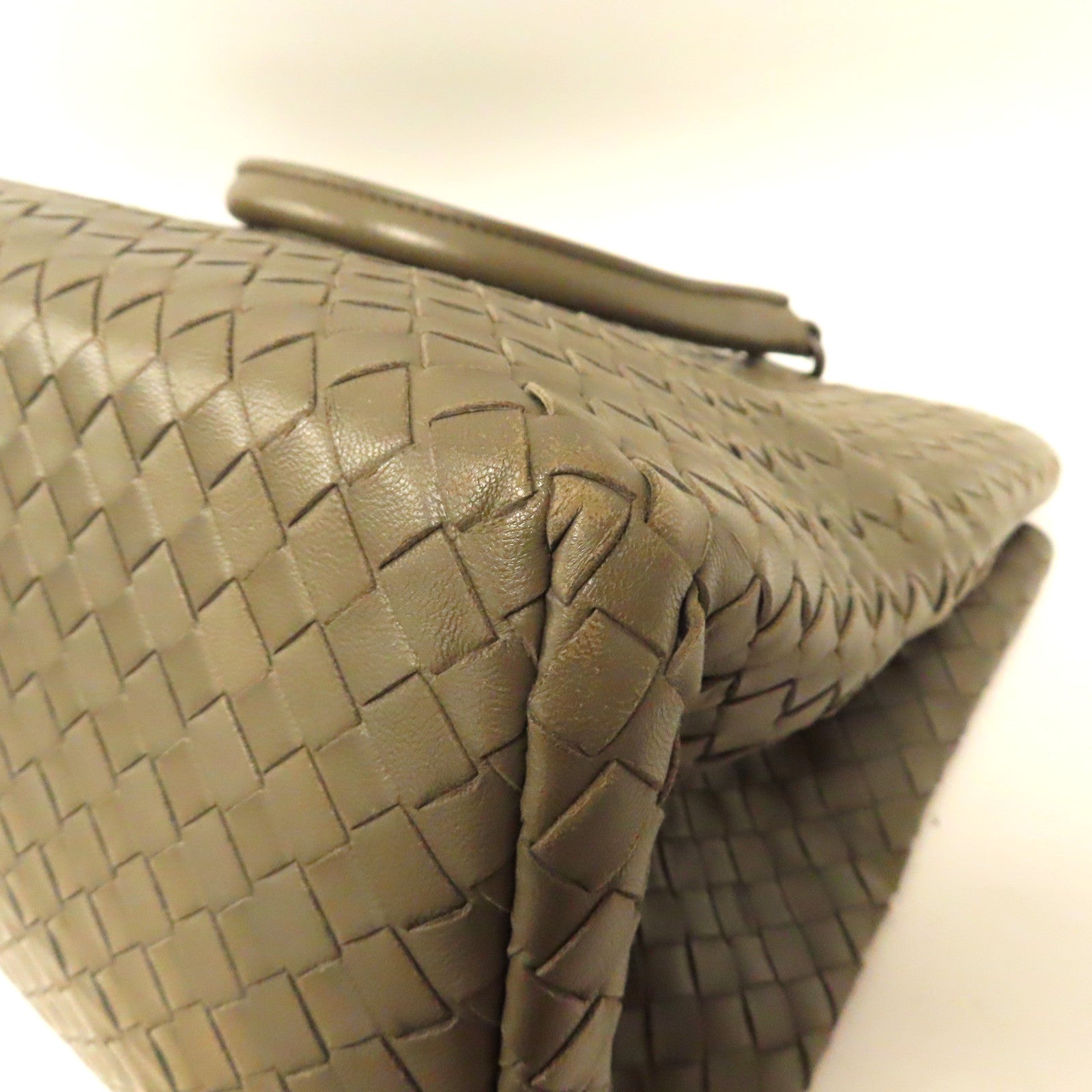 BOTTEGA VENETA 織紋羊皮皮革Shoulder Bag肩背袋綠色