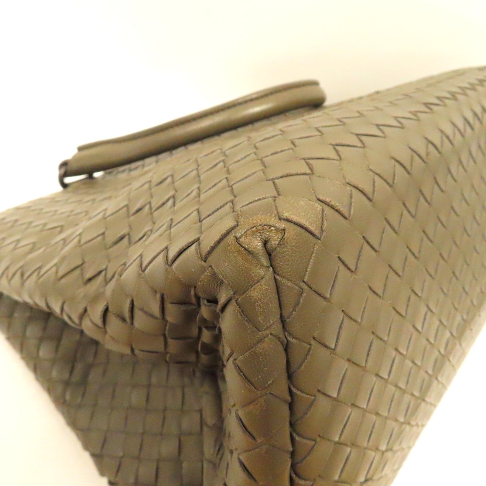 BOTTEGA VENETA 織紋羊皮皮革Shoulder Bag肩背袋綠色