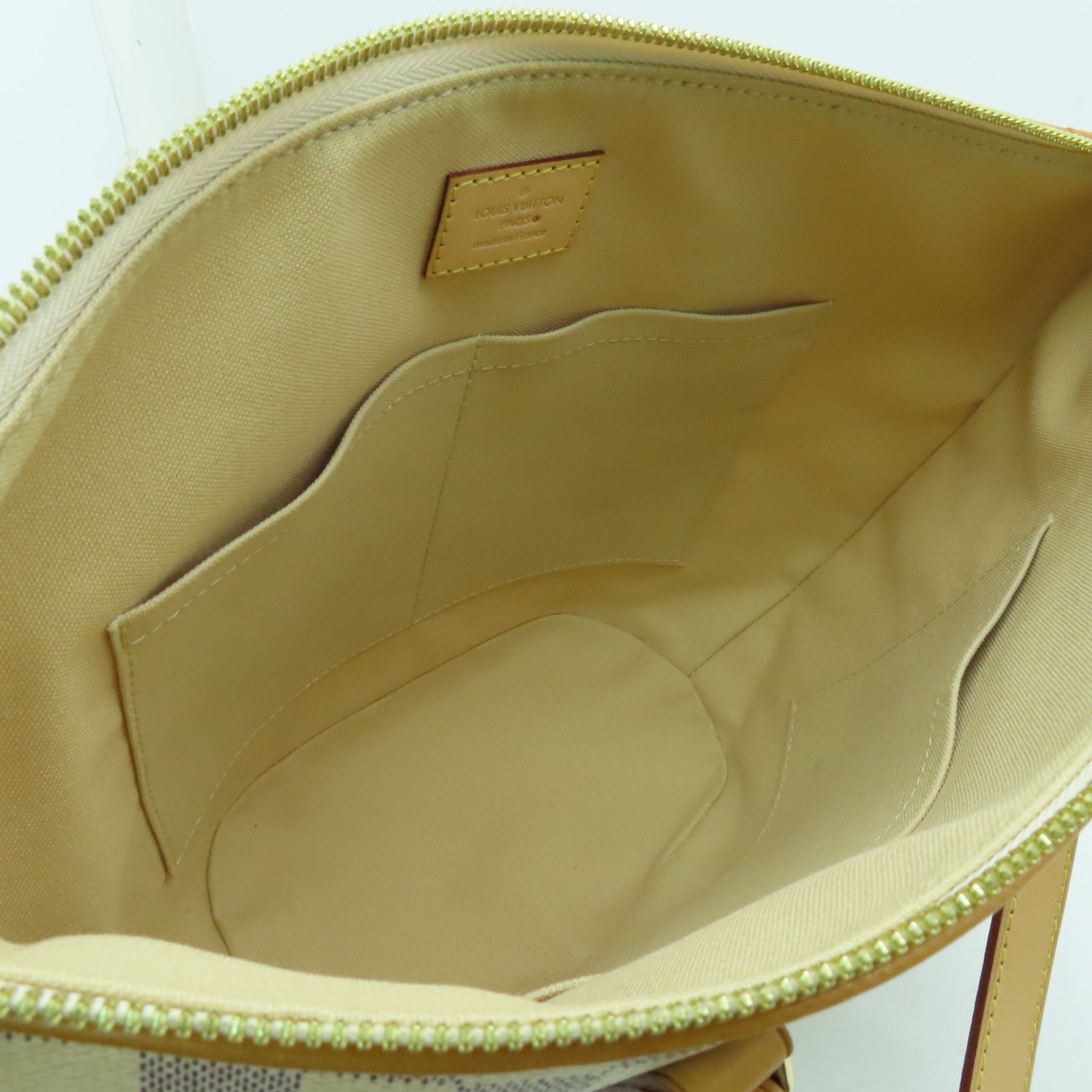 LOUIS VUITTON Damier Azur Riviera金扣手挽肩背兩用袋白色
