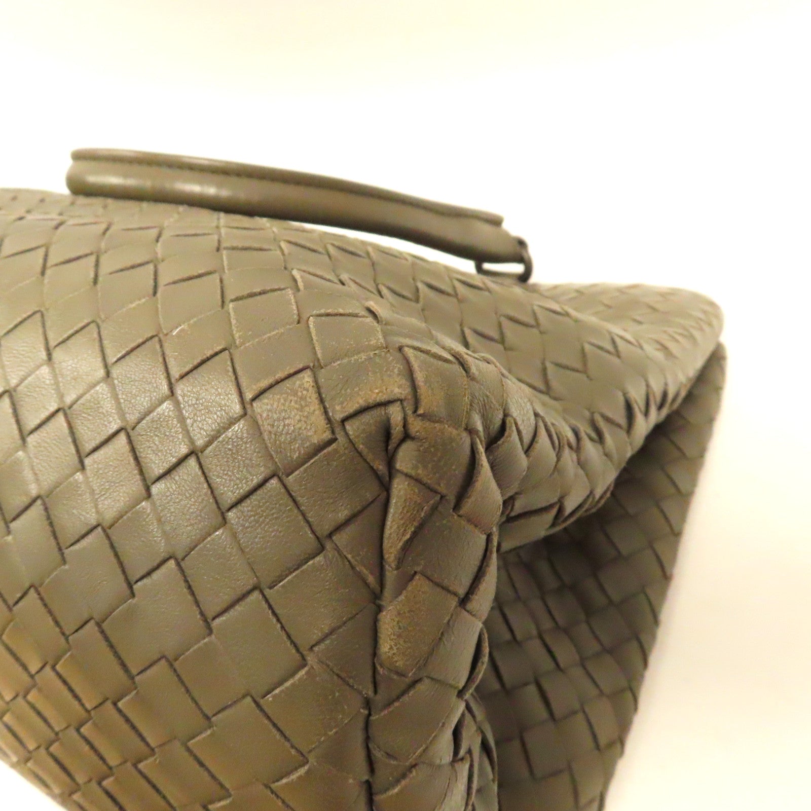 BOTTEGA VENETA 織紋羊皮皮革Shoulder Bag肩背袋綠色