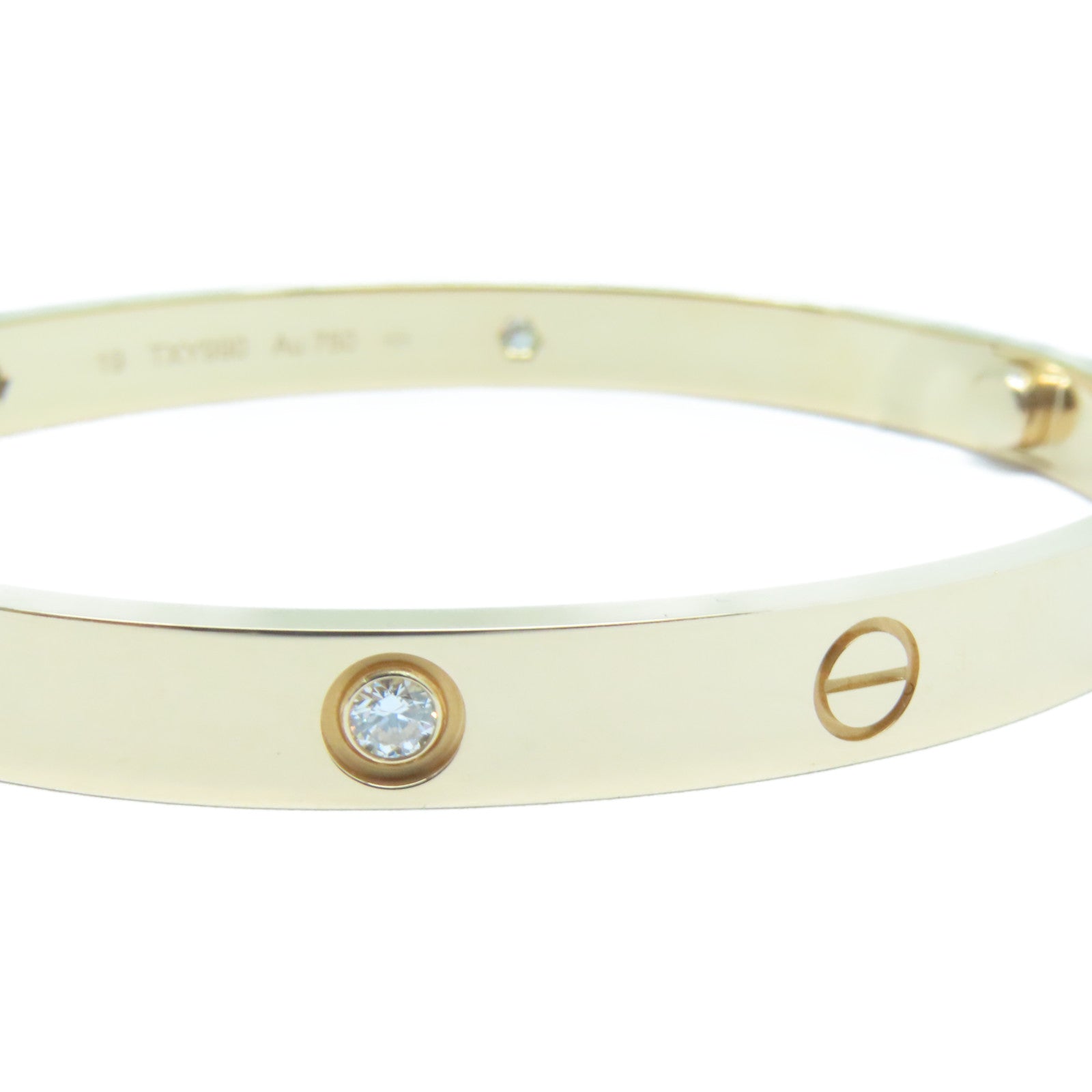 CARTIER 18K玫瑰金4 Diamonds Love Blaceret鑽石手鐲Cartier#19