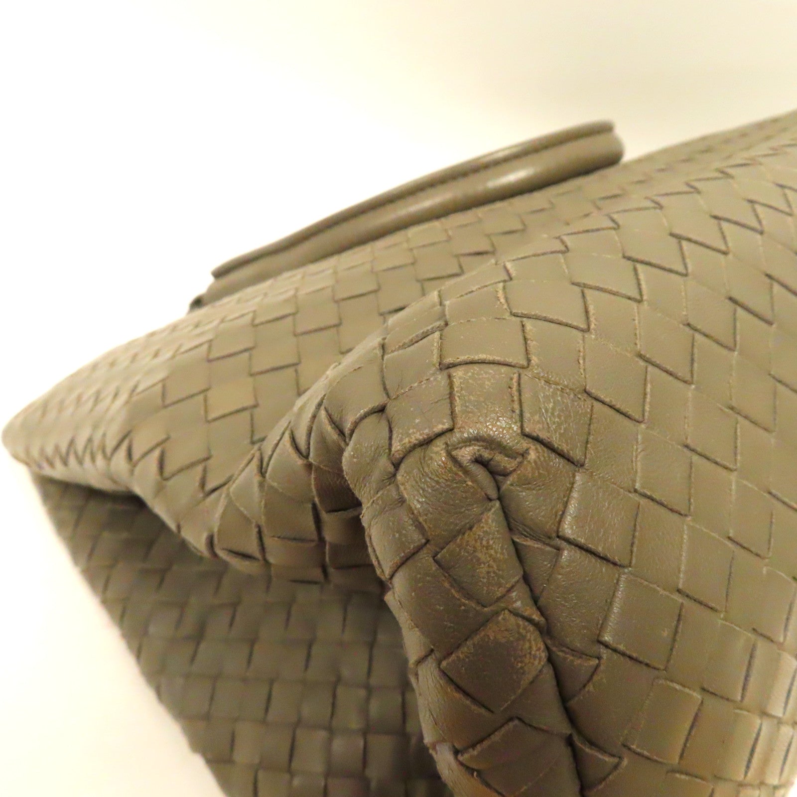 BOTTEGA VENETA 織紋羊皮皮革Shoulder Bag肩背袋綠色