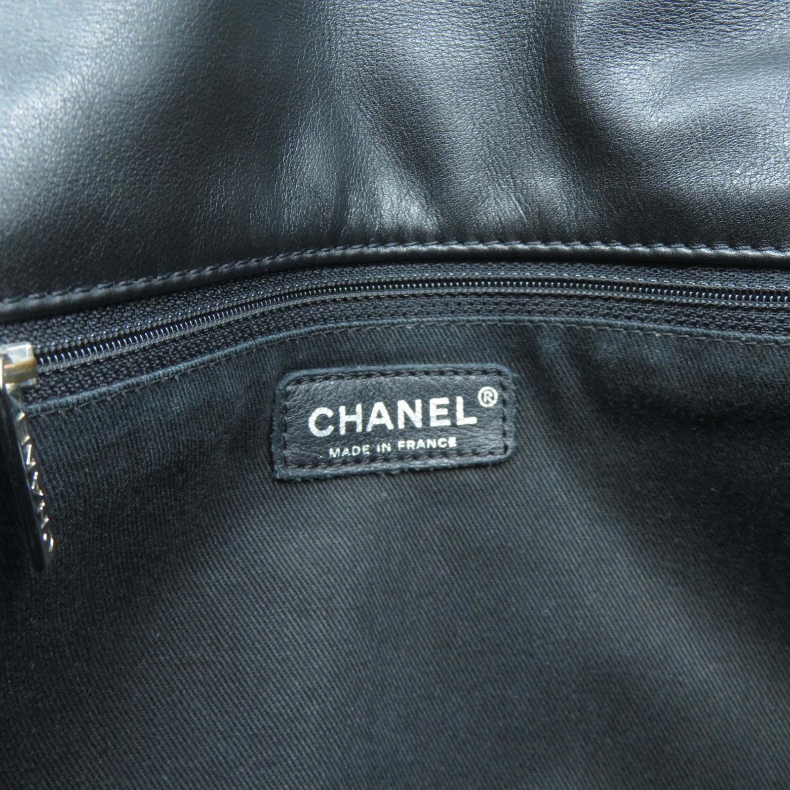 CHANEL 菱格牛皮皮革Chain Shoulder Bag銀扣鏈帶肩背袋黑色
