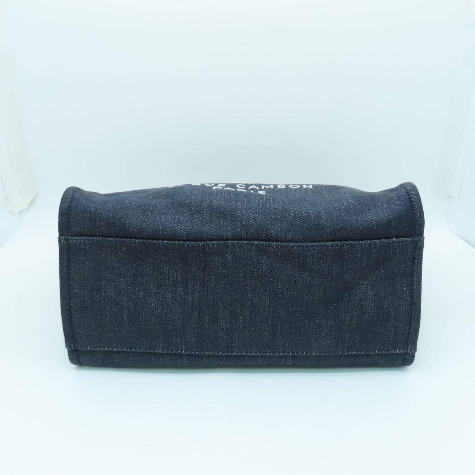 CHANEL 帆布Tote Bag金扣手挽袋藍色