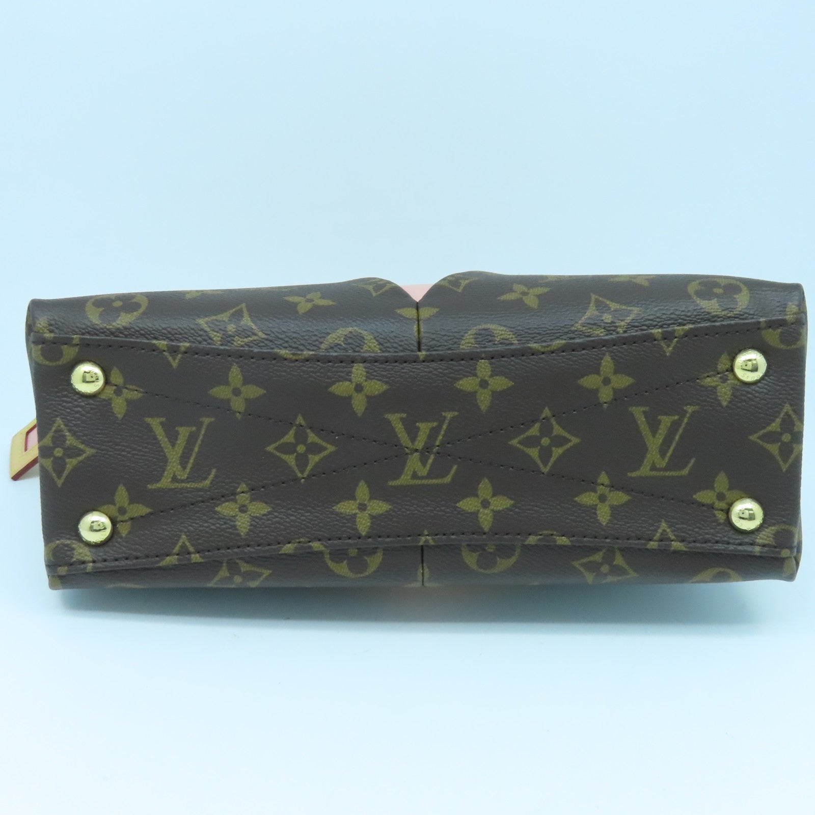 LOUIS VUITTON Monogram V Tote BB金扣手挽肩背兩用袋啡色/粉紅色