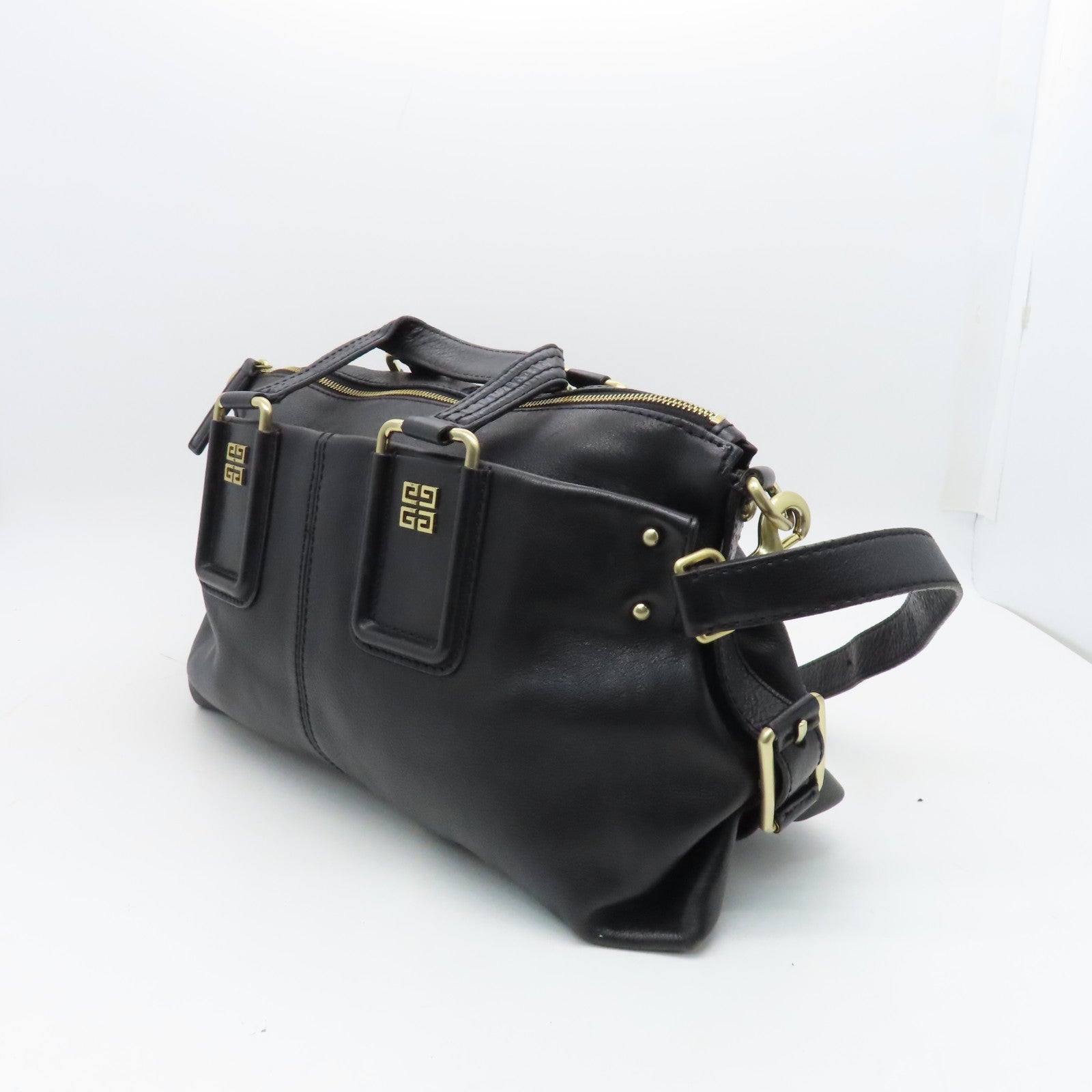 GIVENCHY Leather 2 Way Shoulder Bag Black
