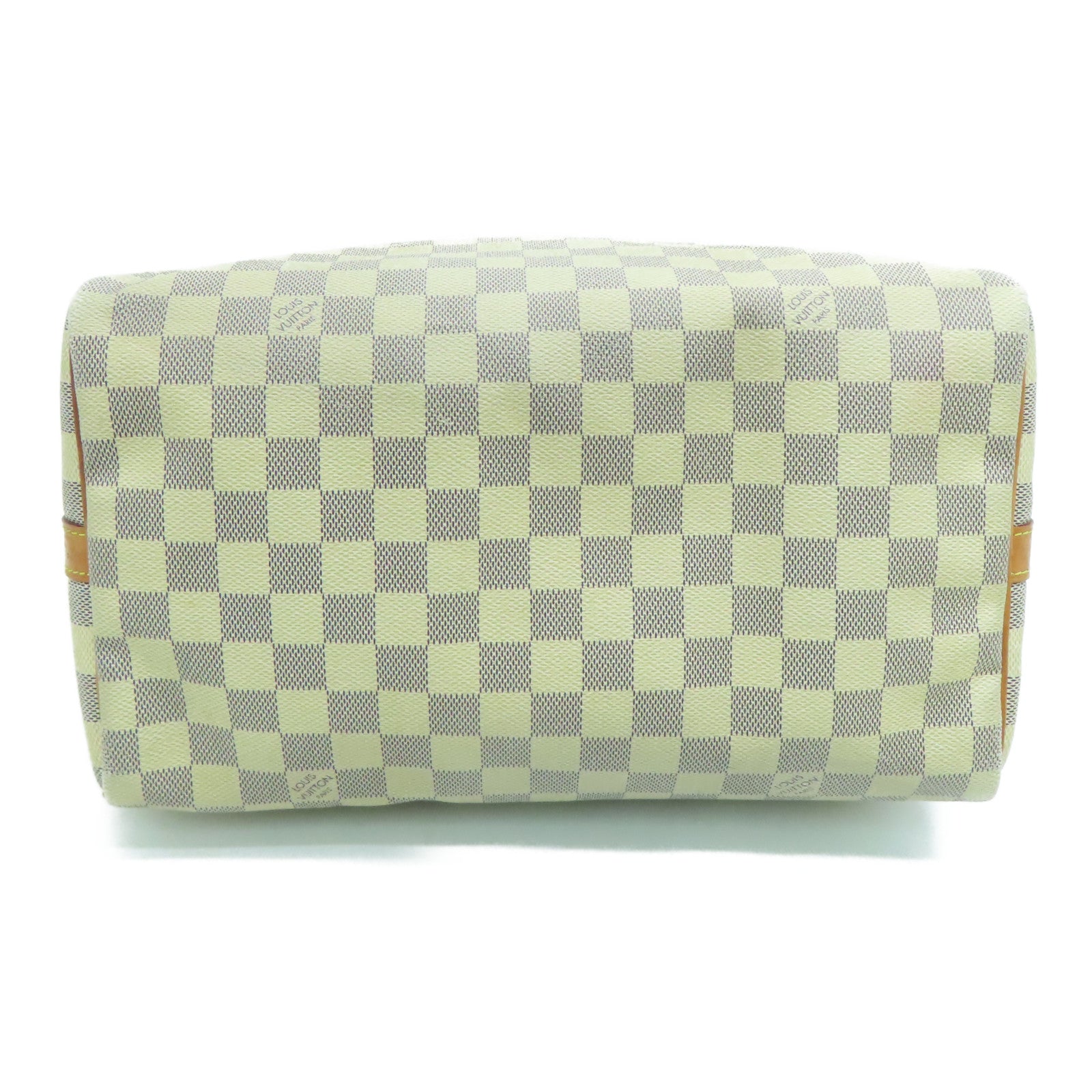 LOUIS VUITTON Damier Azur Speedy 30 Bandouliere金扣手挽肩背兩用袋白色