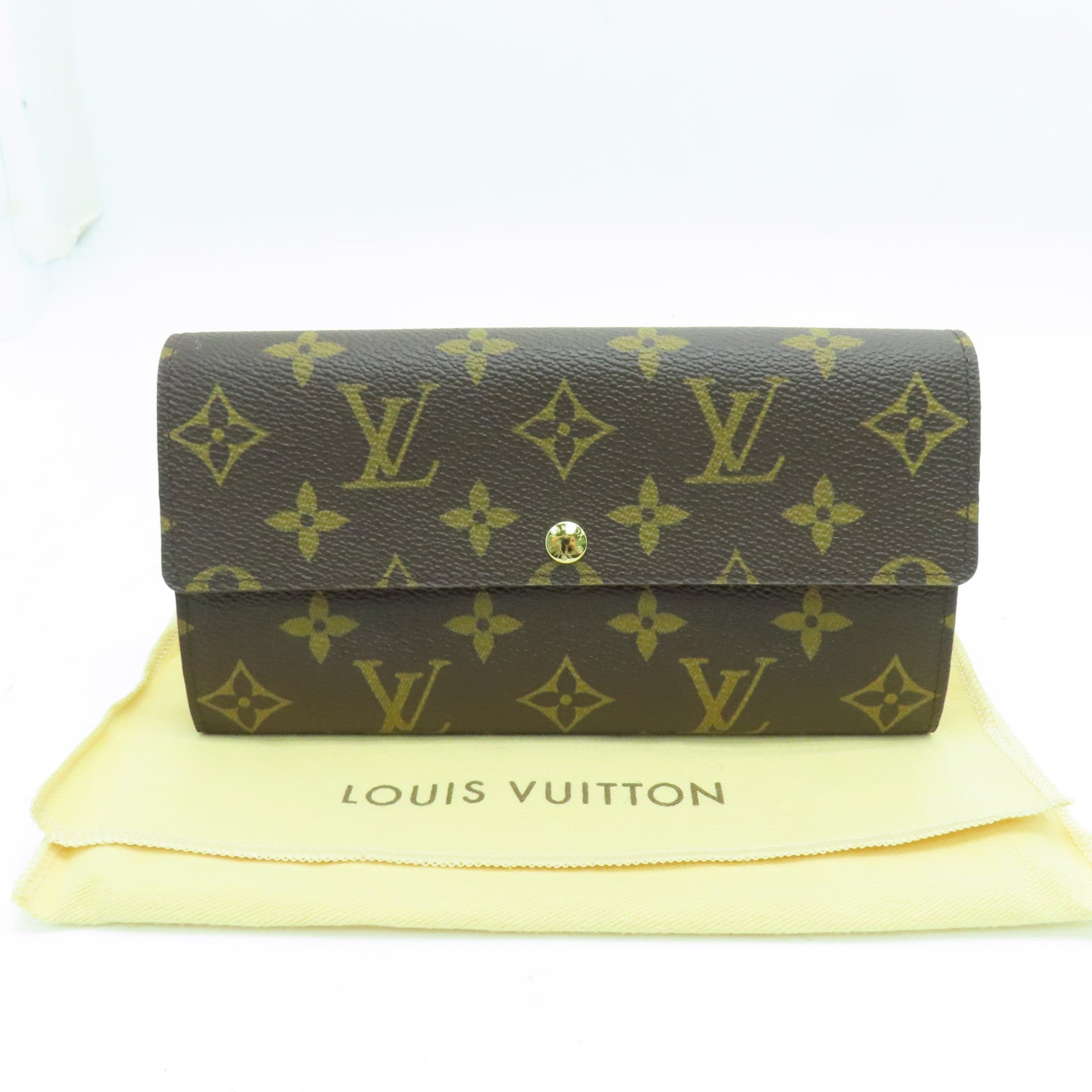 LOUIS VUITTON Monogram Long Wallet金扣長錢包啡色