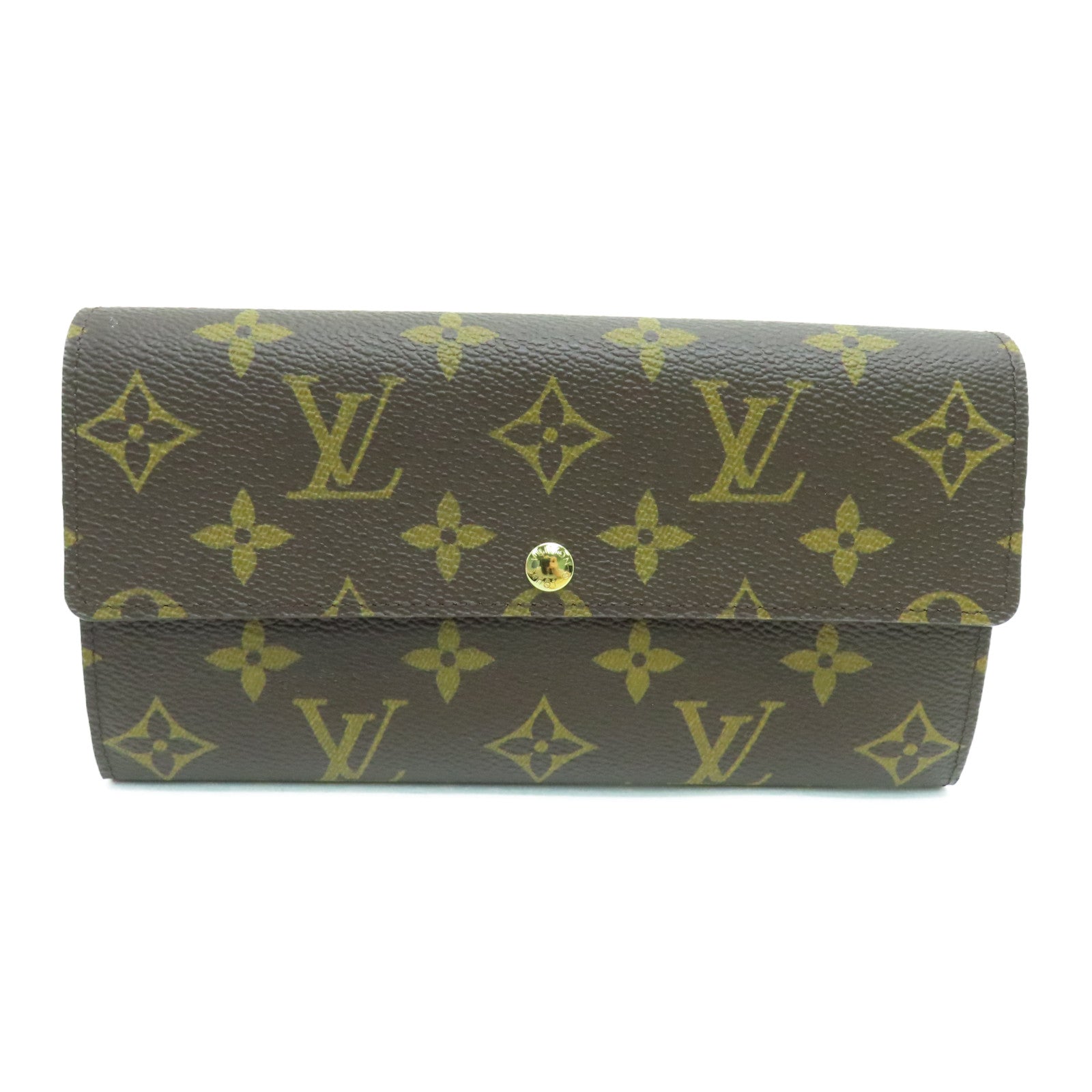 LOUIS VUITTON Monogram Long Wallet金扣長錢包啡色