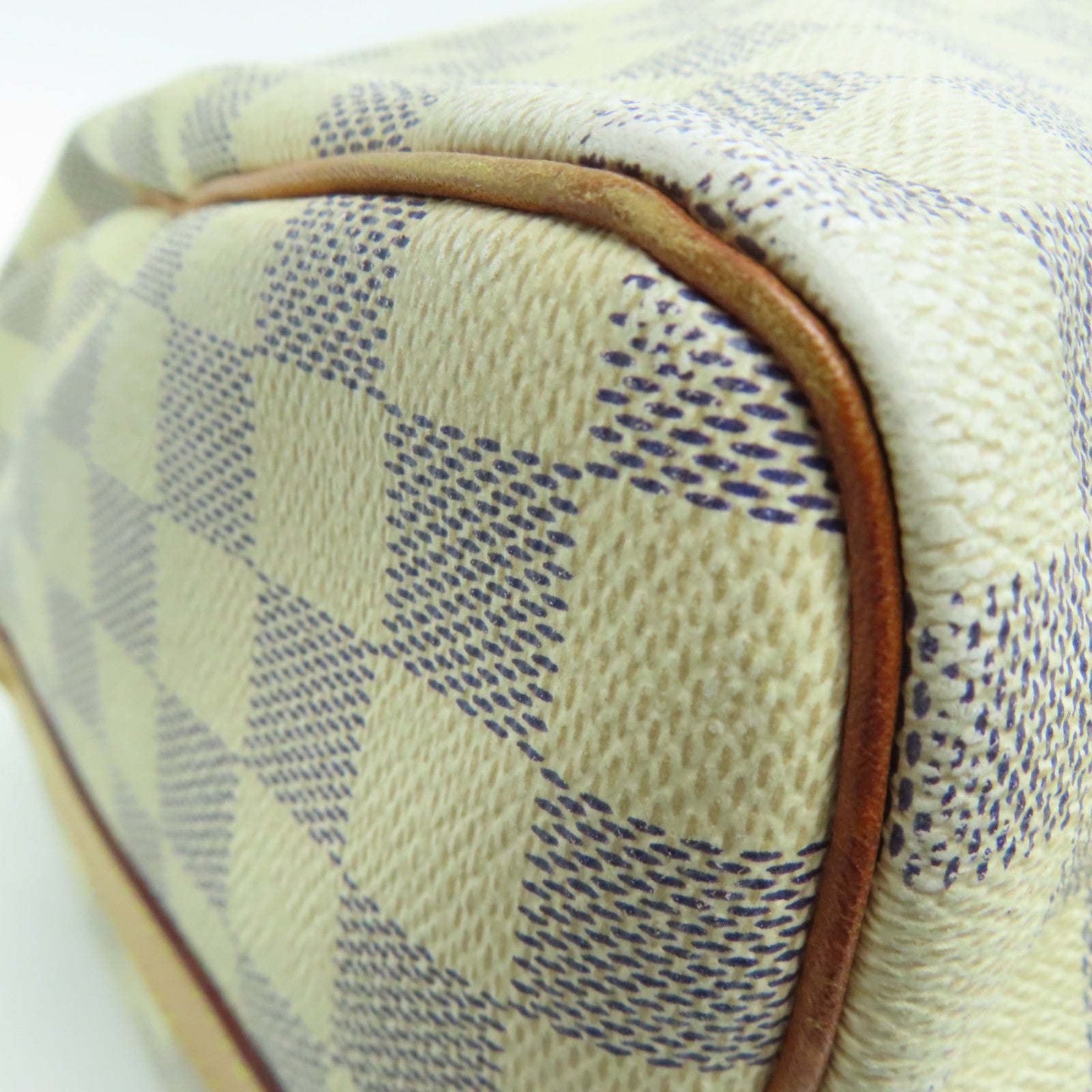 LOUIS VUITTON Damier Azur Speedy 30 Bandouliere金扣手挽肩背兩用袋白色