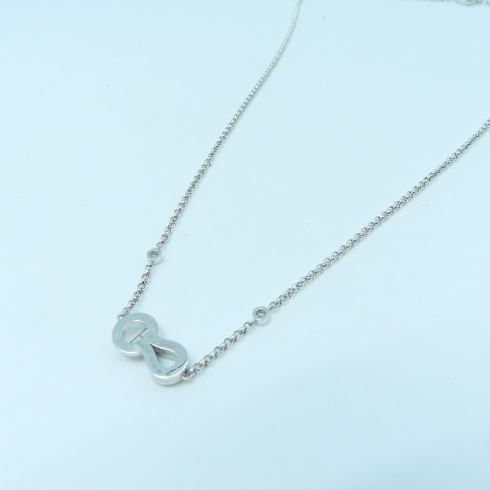 CARTIER 18K White Gold Agrase Diamond Necklace Necklace