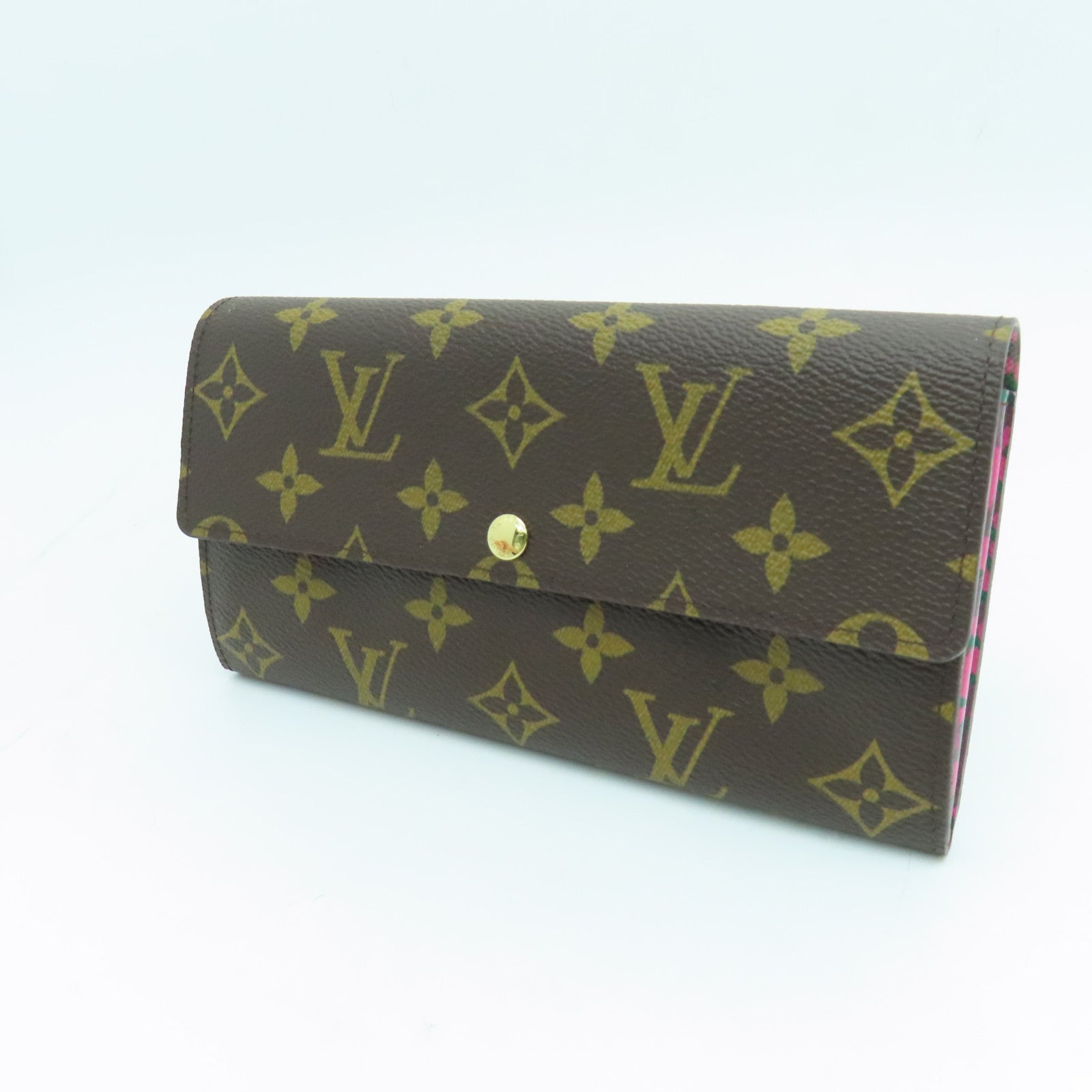 LOUIS VUITTON Monogram Long Wallet金扣長錢包啡色