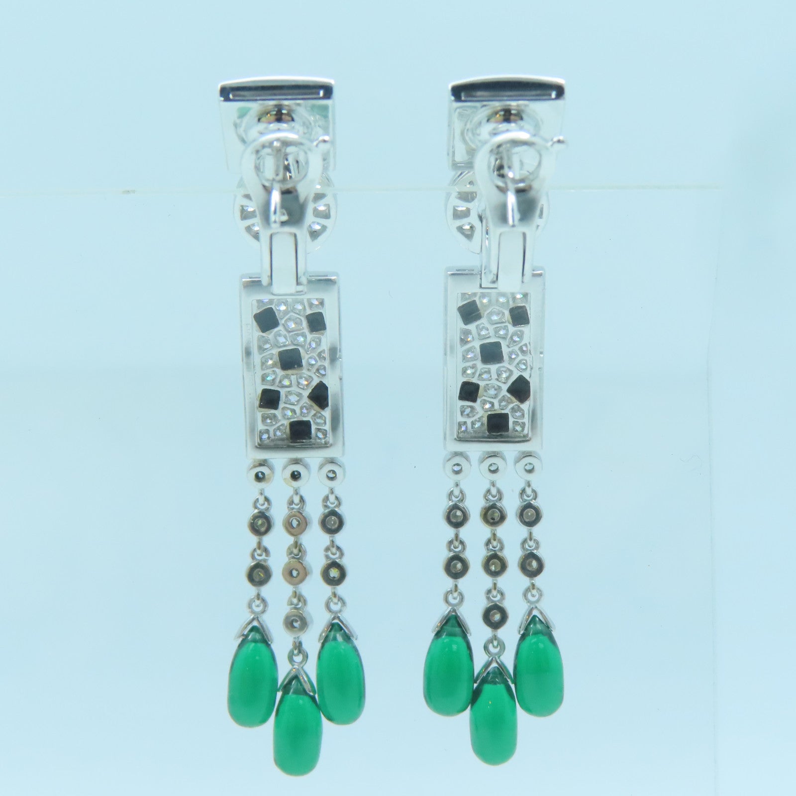 JEWELRY 【激減優惠】18K白金Diamond Earrings鑽石耳環銀色綠色