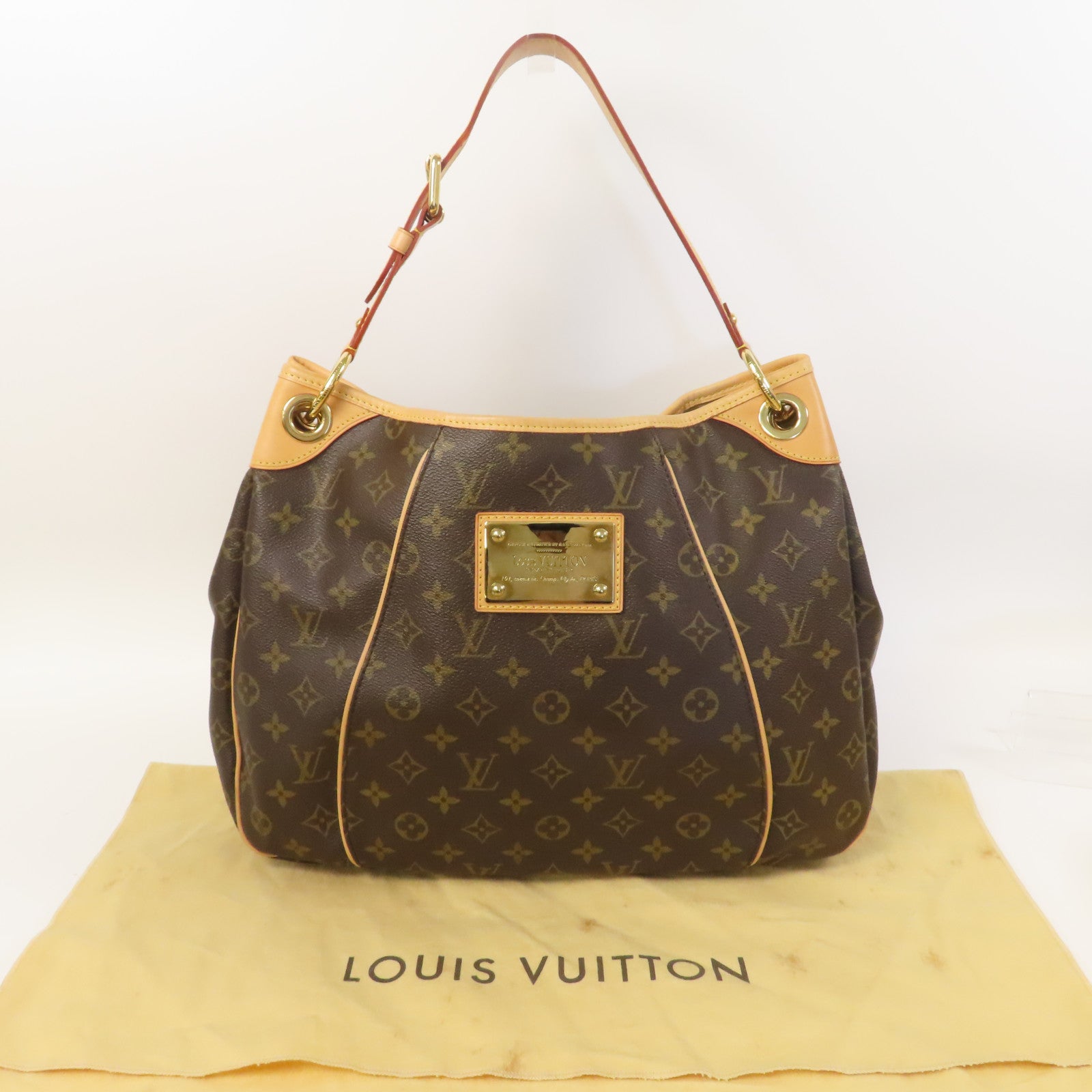 LOUIS VUITTON Monogram Galliera PM金扣肩背袋啡色