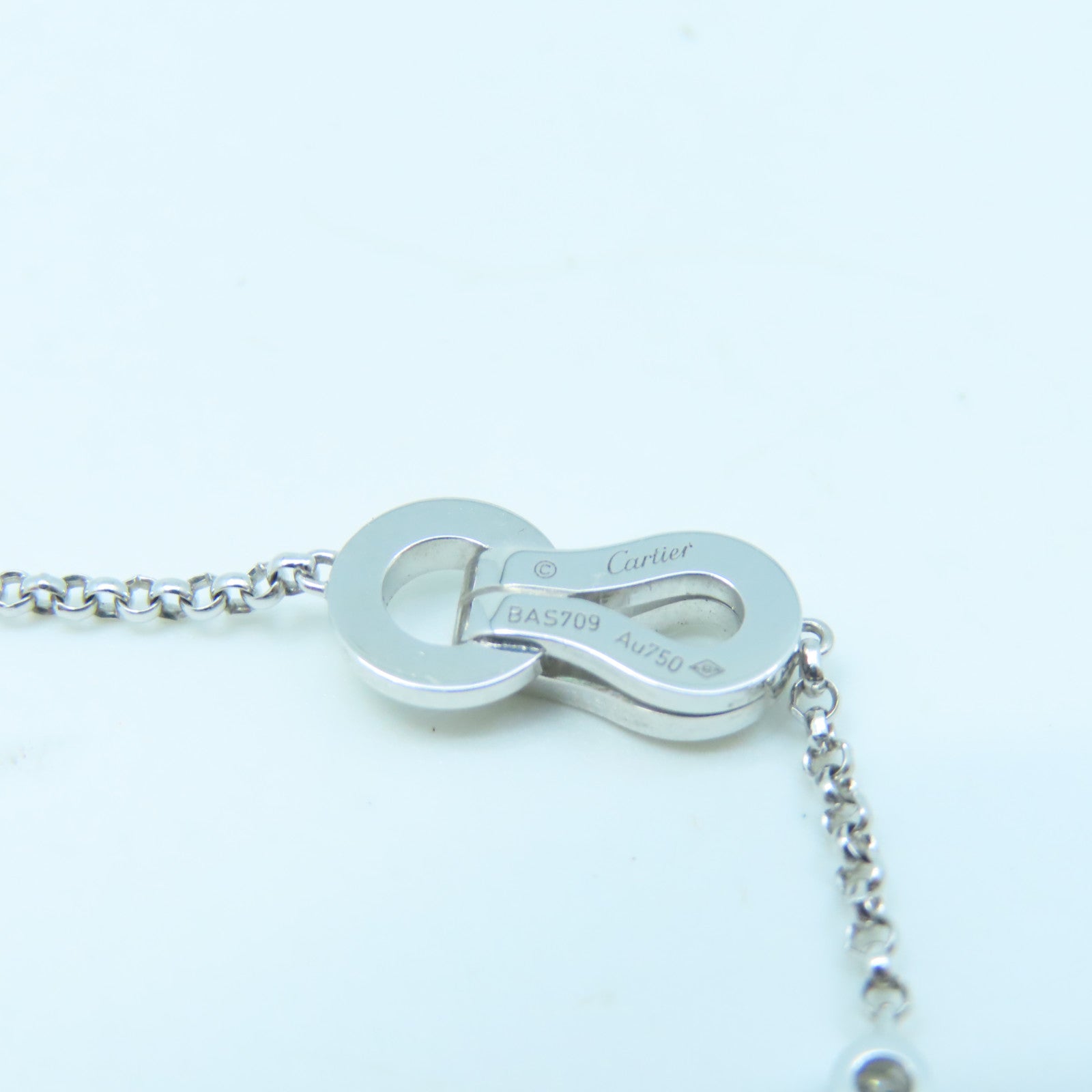 CARTIER 18K White Gold Agrase Diamond Necklace Necklace