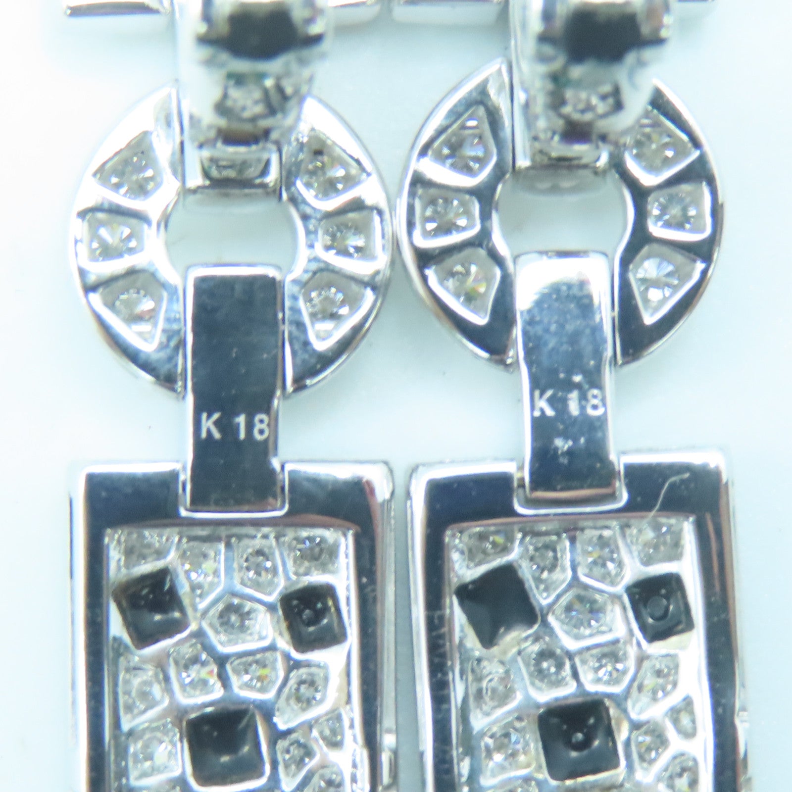 JEWELRY 【激減優惠】18K白金Diamond Earrings鑽石耳環銀色綠色