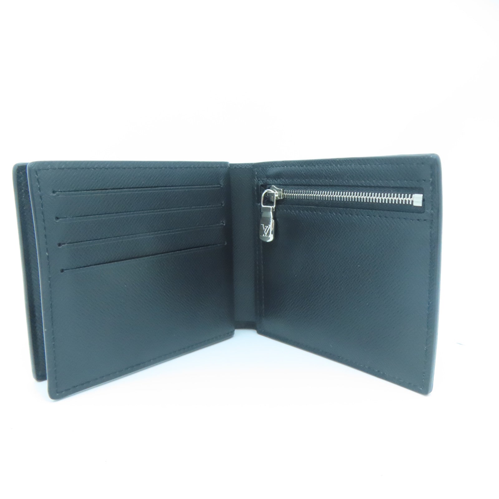LOUIS VUITTON Taiga Amerigo Wallet銀扣錢包黑色